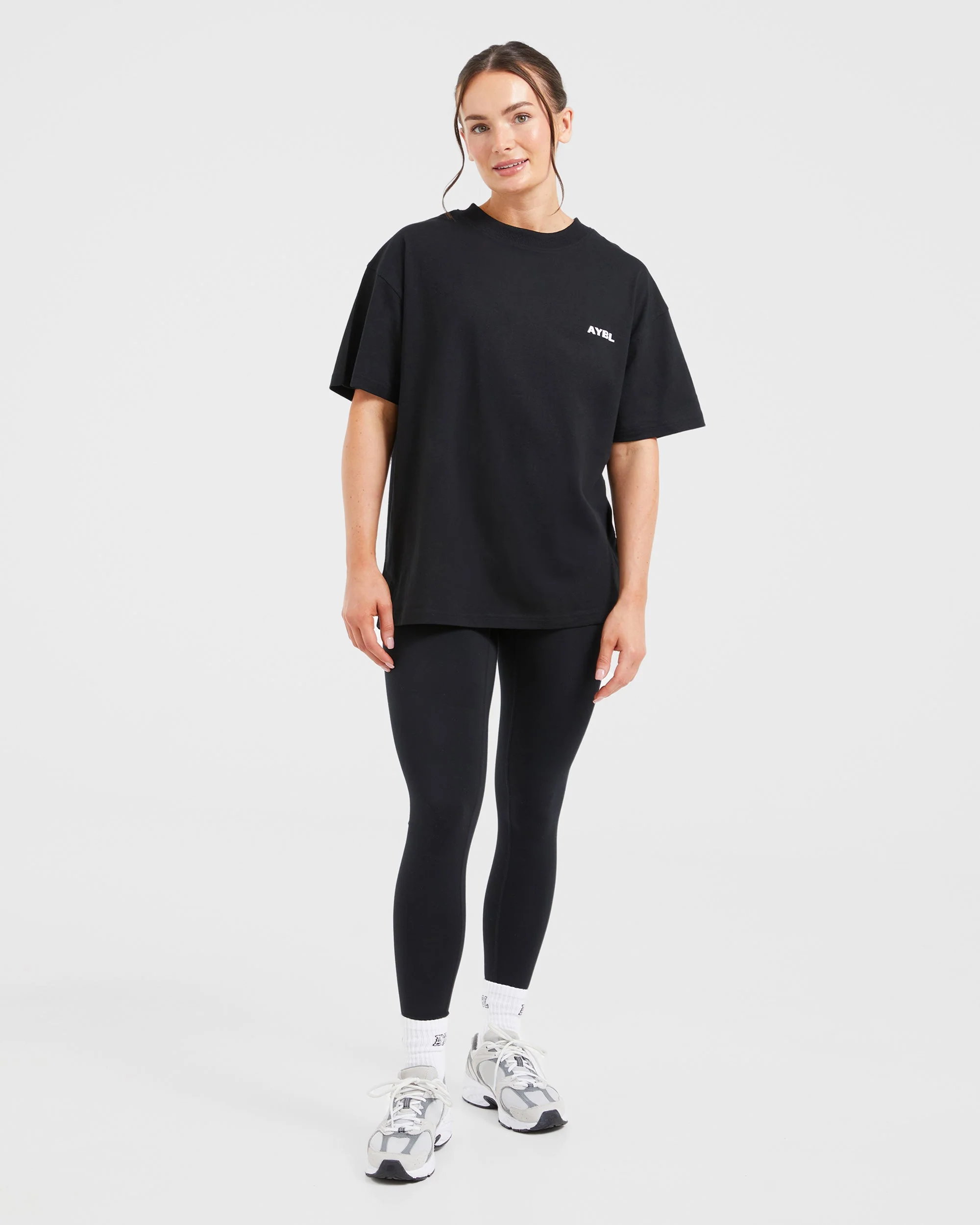 AYBL Lift Italic Oversized T Shirt - Noir - Image 3