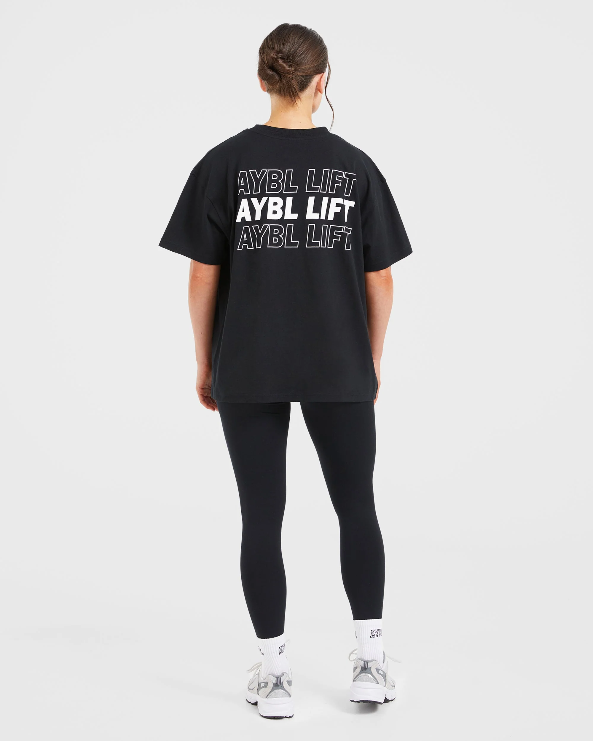 AYBL Lift Italic Oversized T Shirt - Noir - Image 4