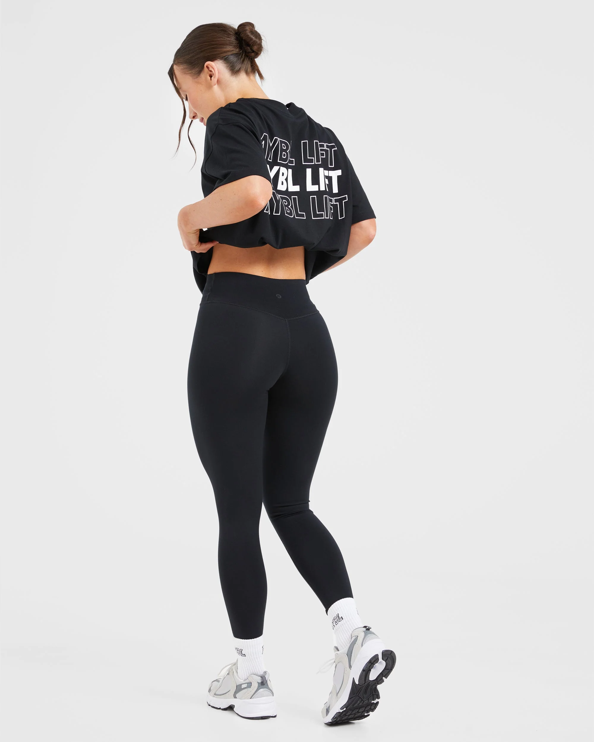 AYBL Lift Italic Oversized T Shirt - Noir - Image 7