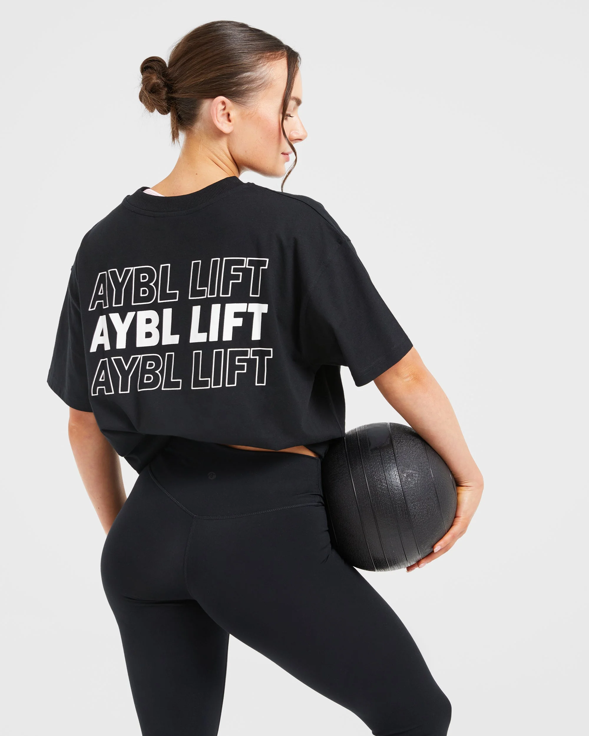 AYBL Lift Italic Oversized T Shirt - Noir - Image 8