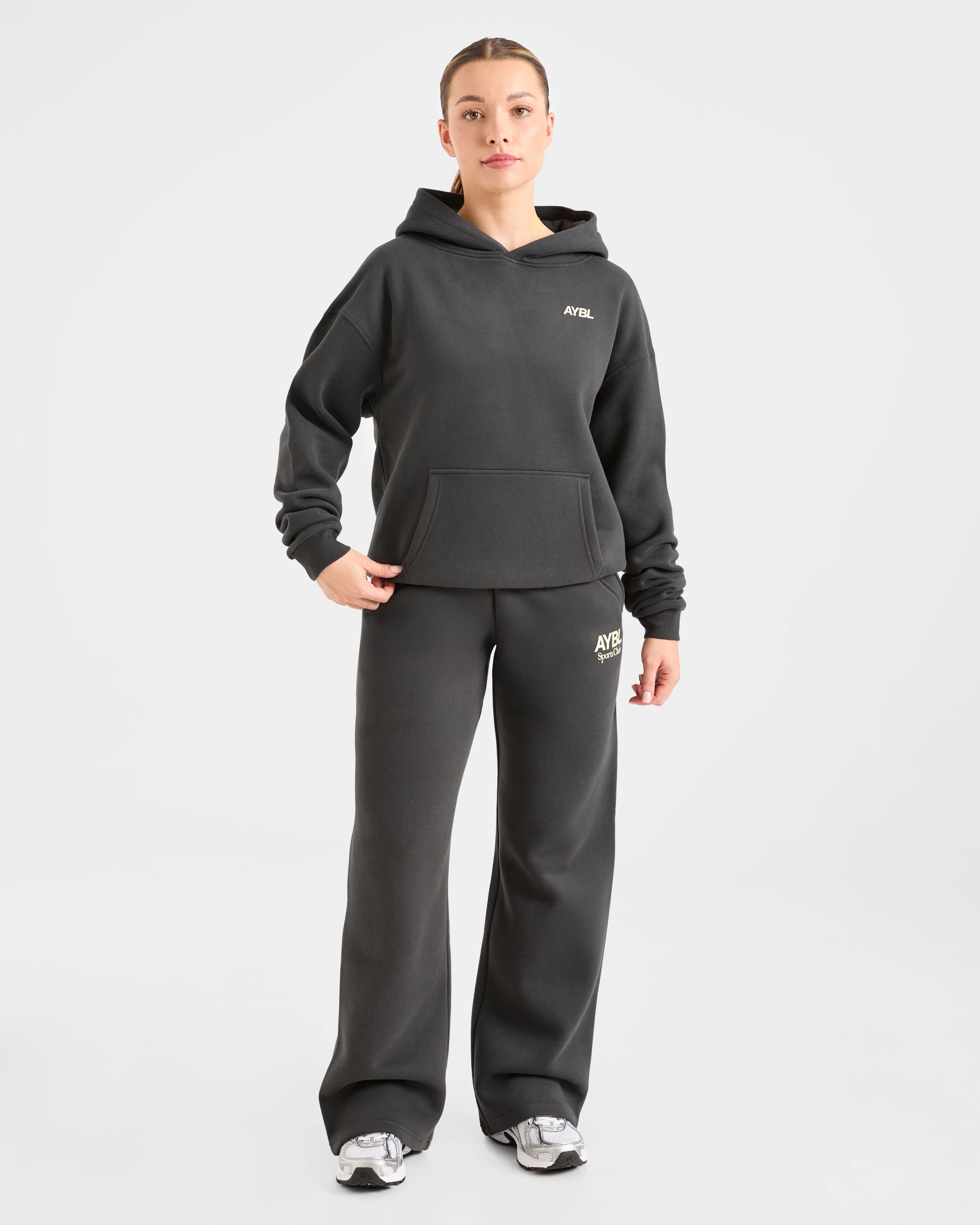 AYBL Sports Club Oversized Hoodie - Charcoal/Jaune - Image 3
