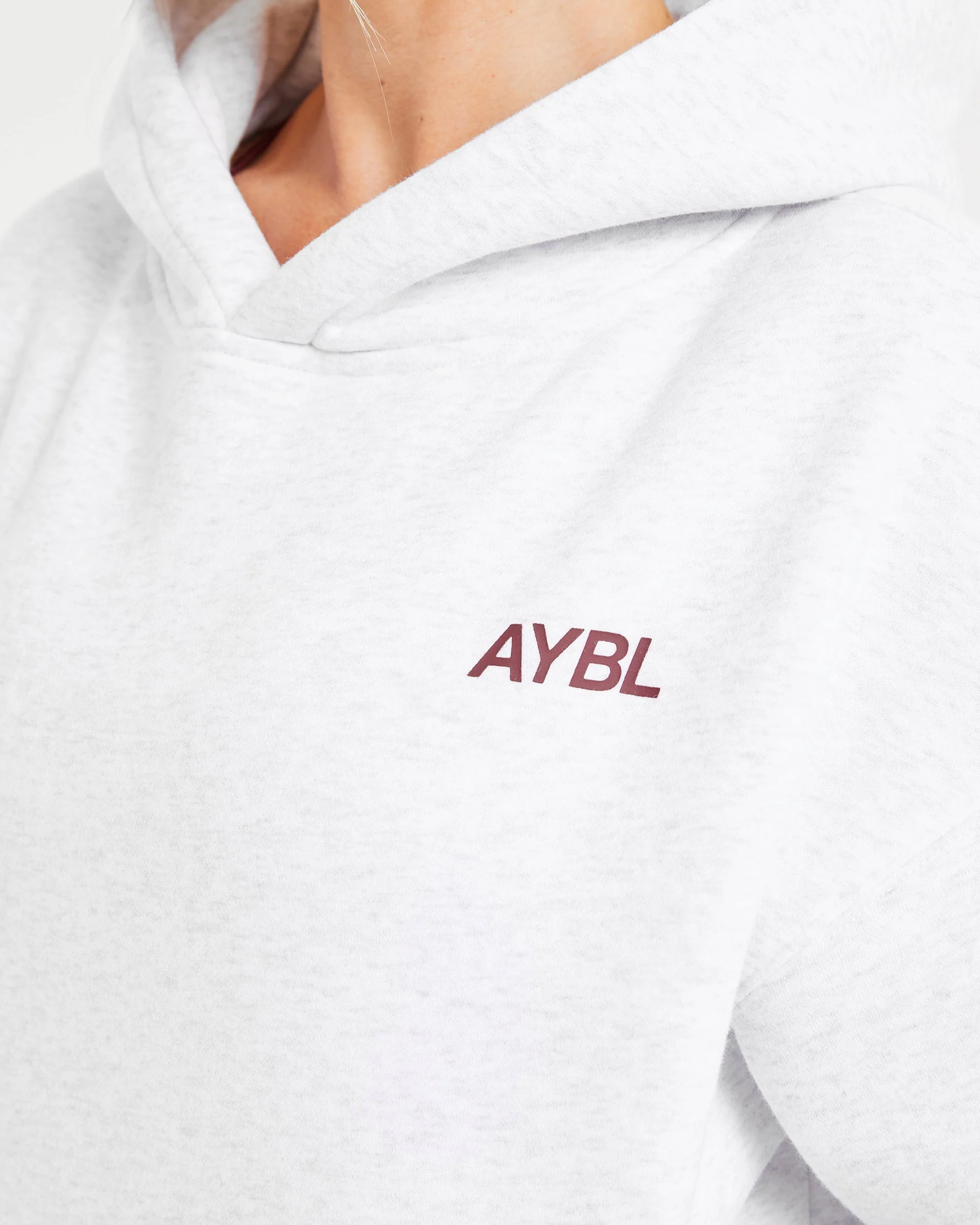 AYBL Sports Club Oversized Hoodie - Gris Marl/Burgundy - Image 5