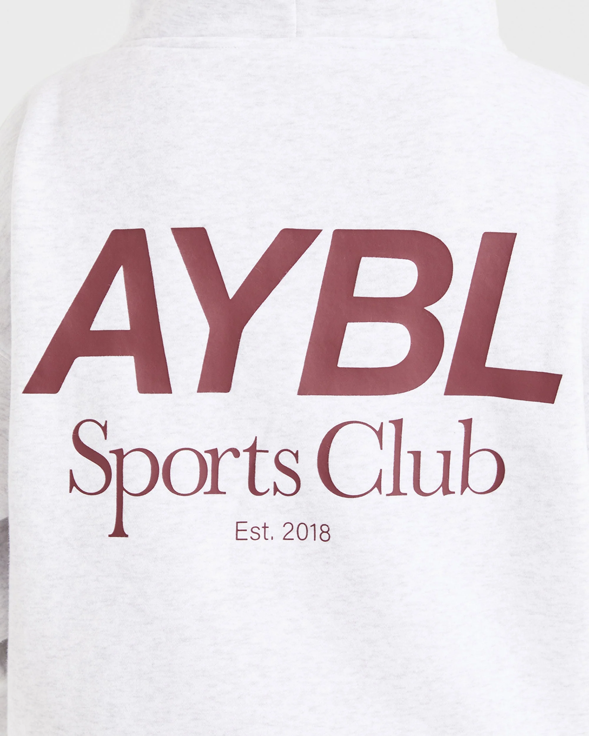AYBL Sports Club Oversized Hoodie - Gris Marl/Burgundy - Image 6