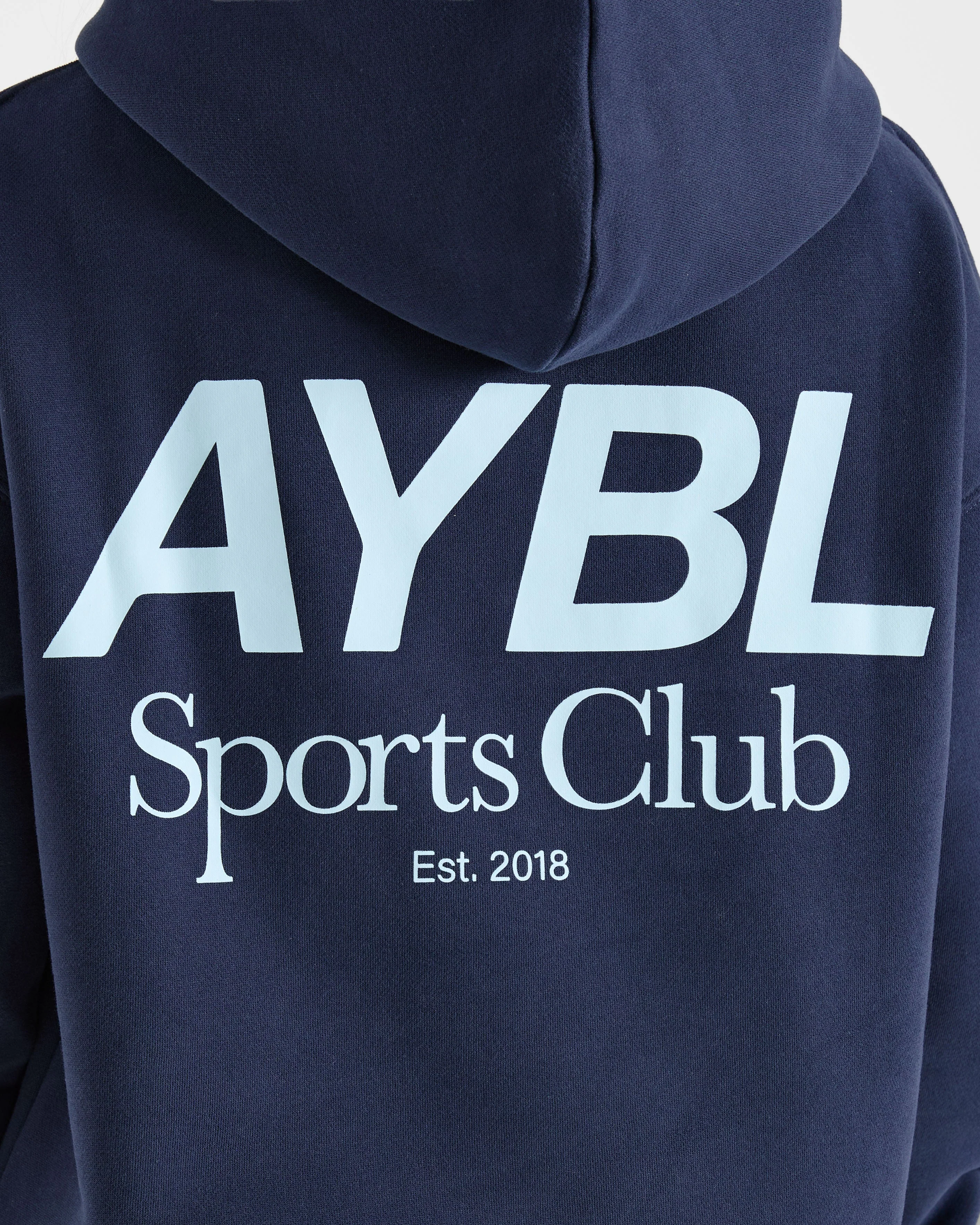AYBL Sports Club Oversized Hoodie - Navy/Bleu - Image 6