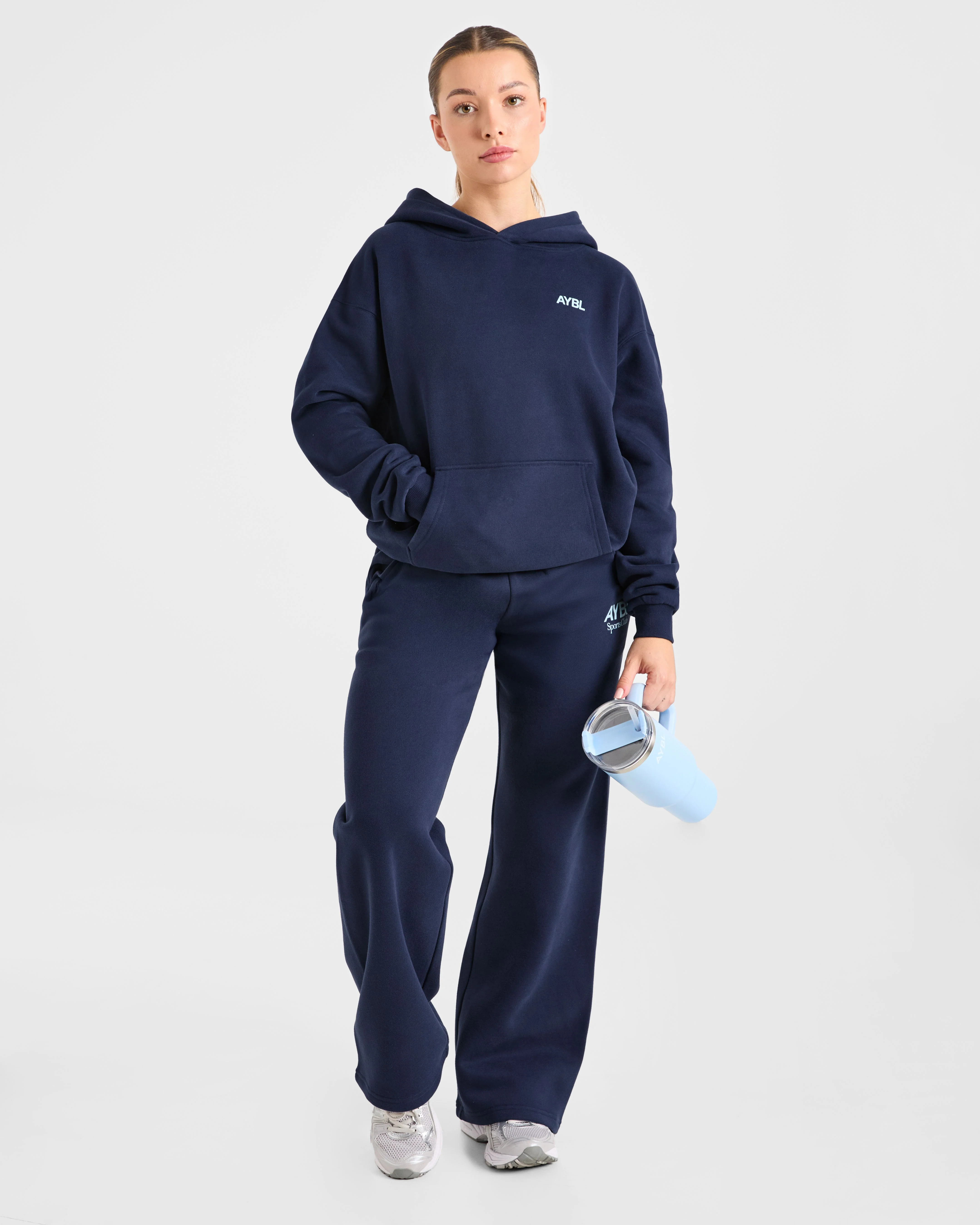 AYBL Sports Club Oversized Hoodie - Navy/Bleu - Image 8