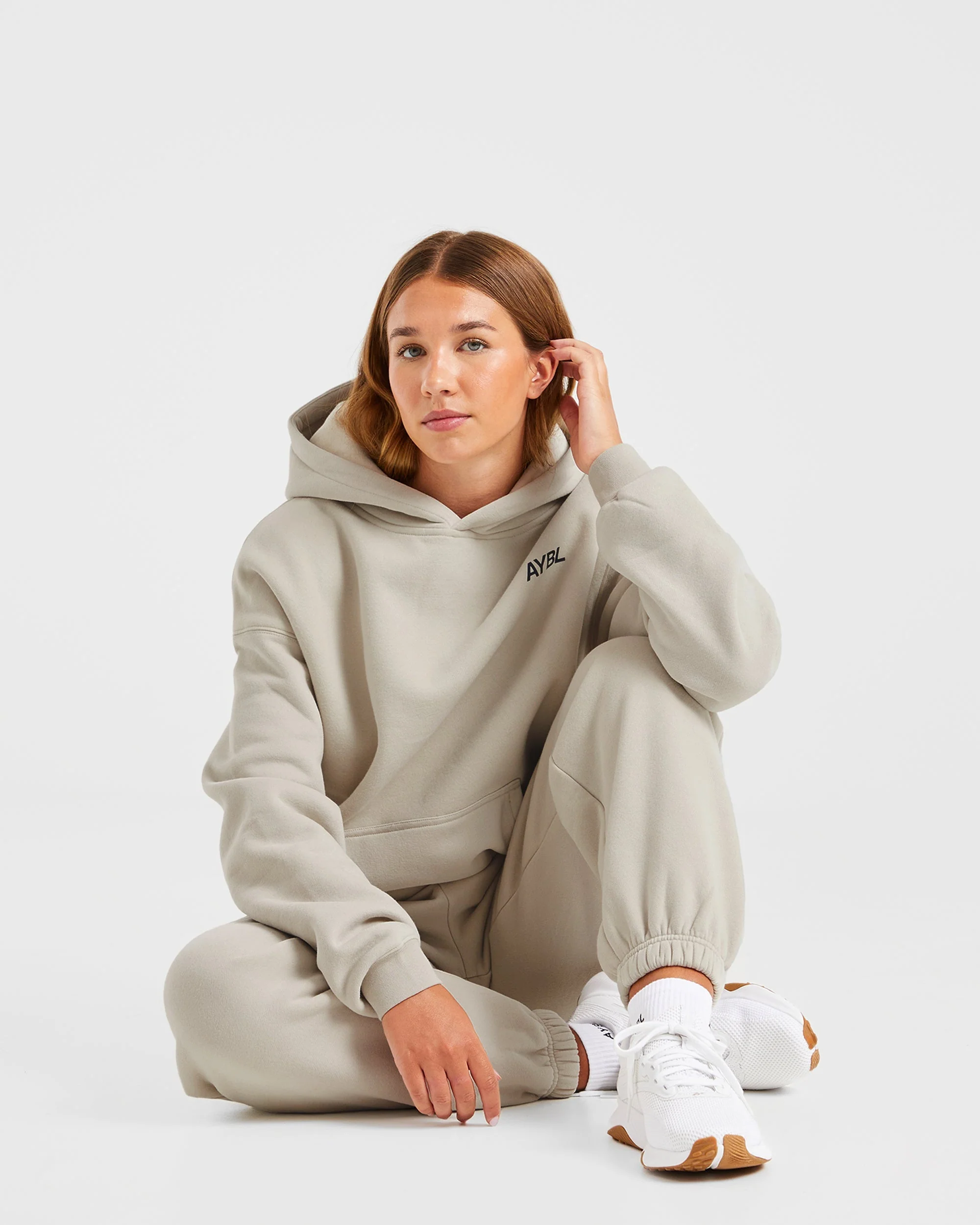 AYBL Sports Club Oversized Hoodie - Sand/Navy - Image 7