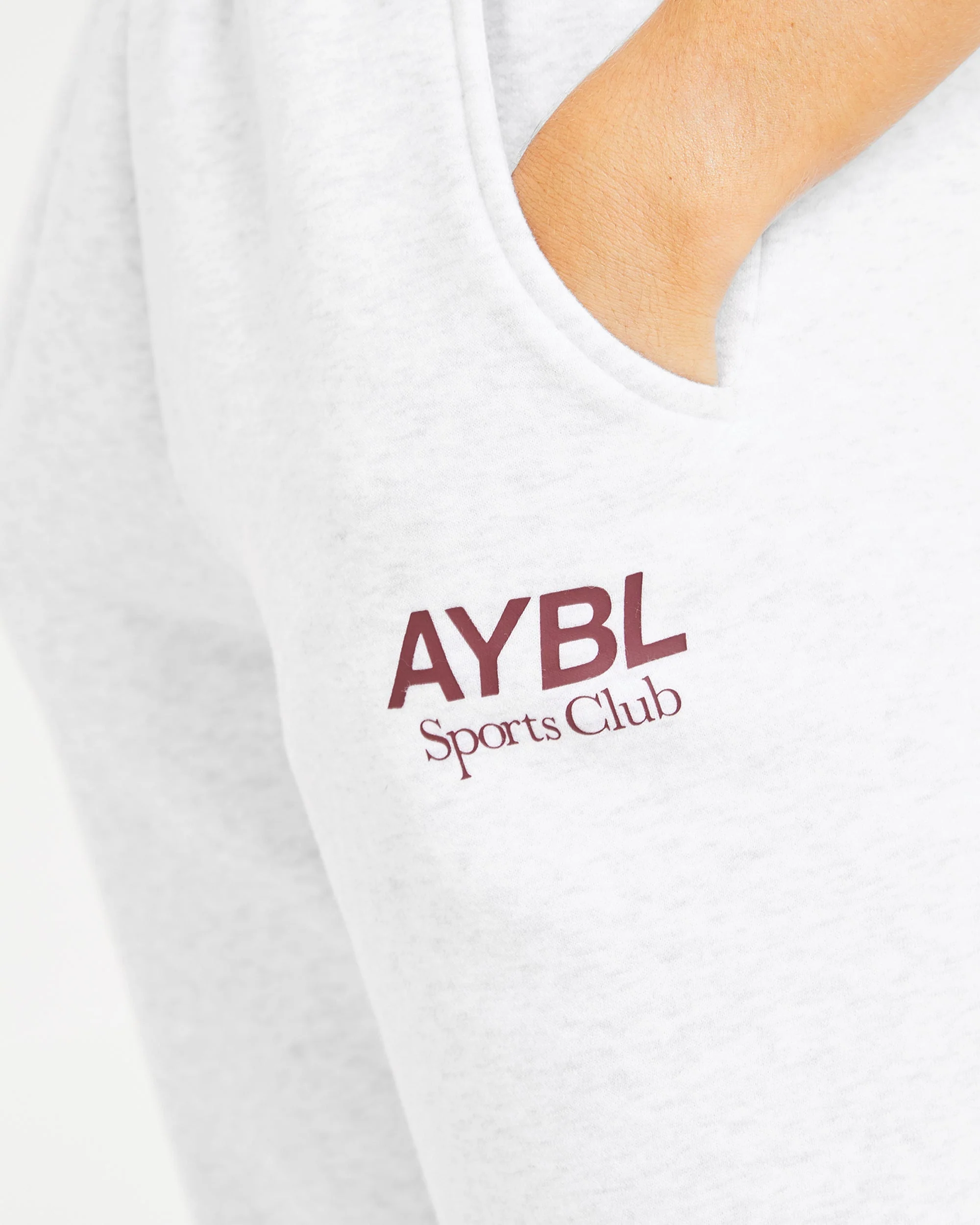 AYBL Sports Club Oversized Joggers - Gris Marl/Burgundy - Image 6