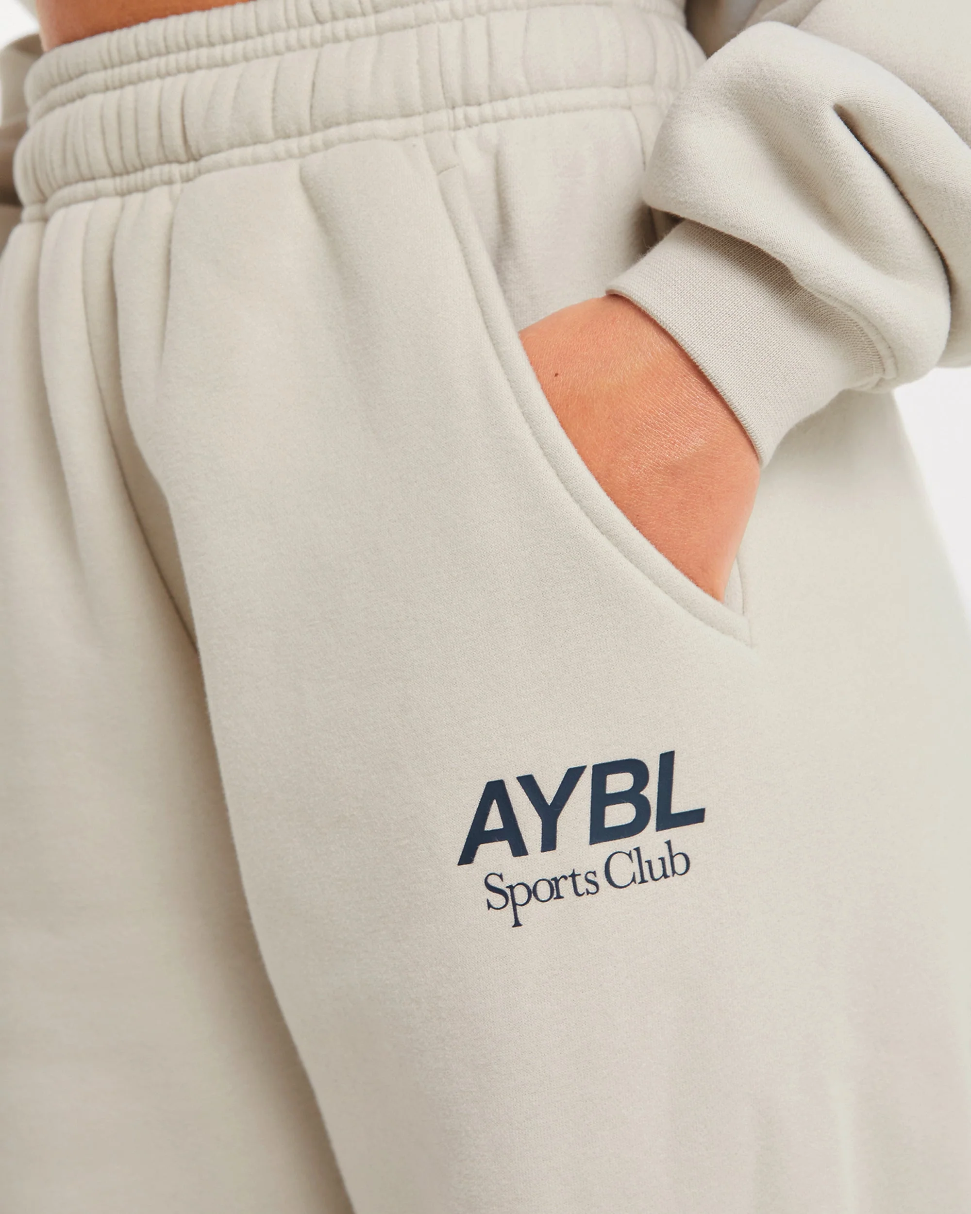 AYBL Sports Club Oversized Joggers - Sand/Navy - Image 5