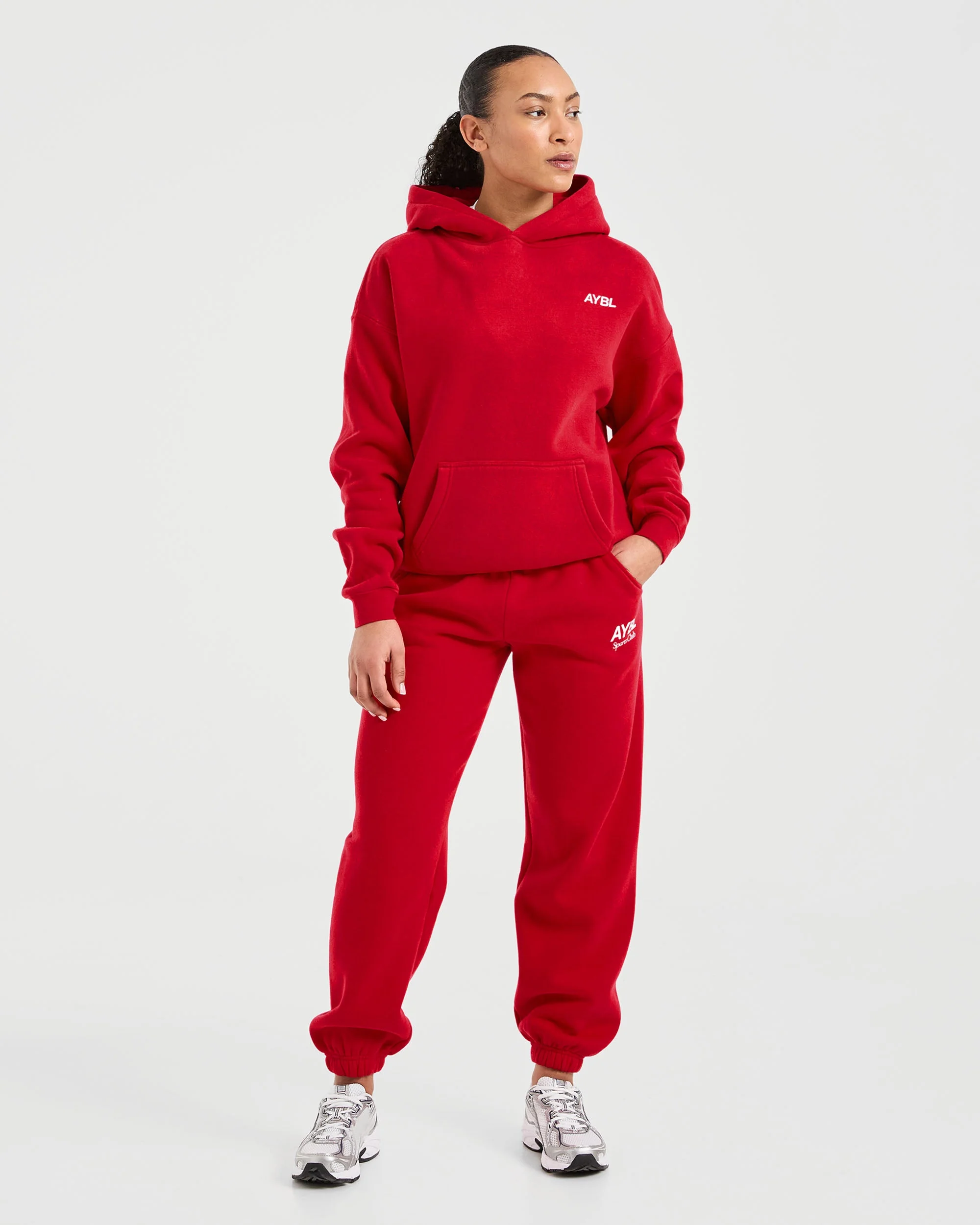 AYBL Sports Club Oversized Joggers - True Rouge - Image 3
