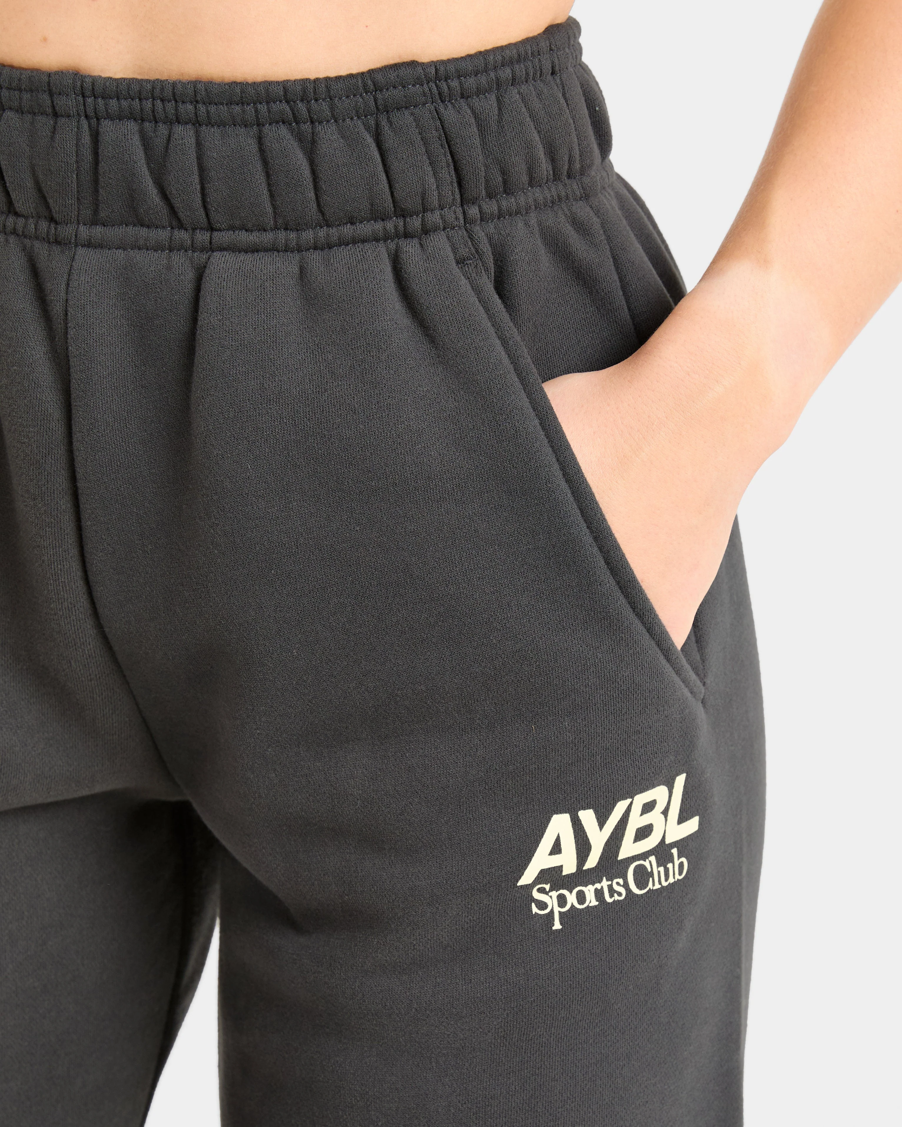 AYBL Sports Club Oversized Straight Leg Joggers - Charcoal/Jaune - Image 5