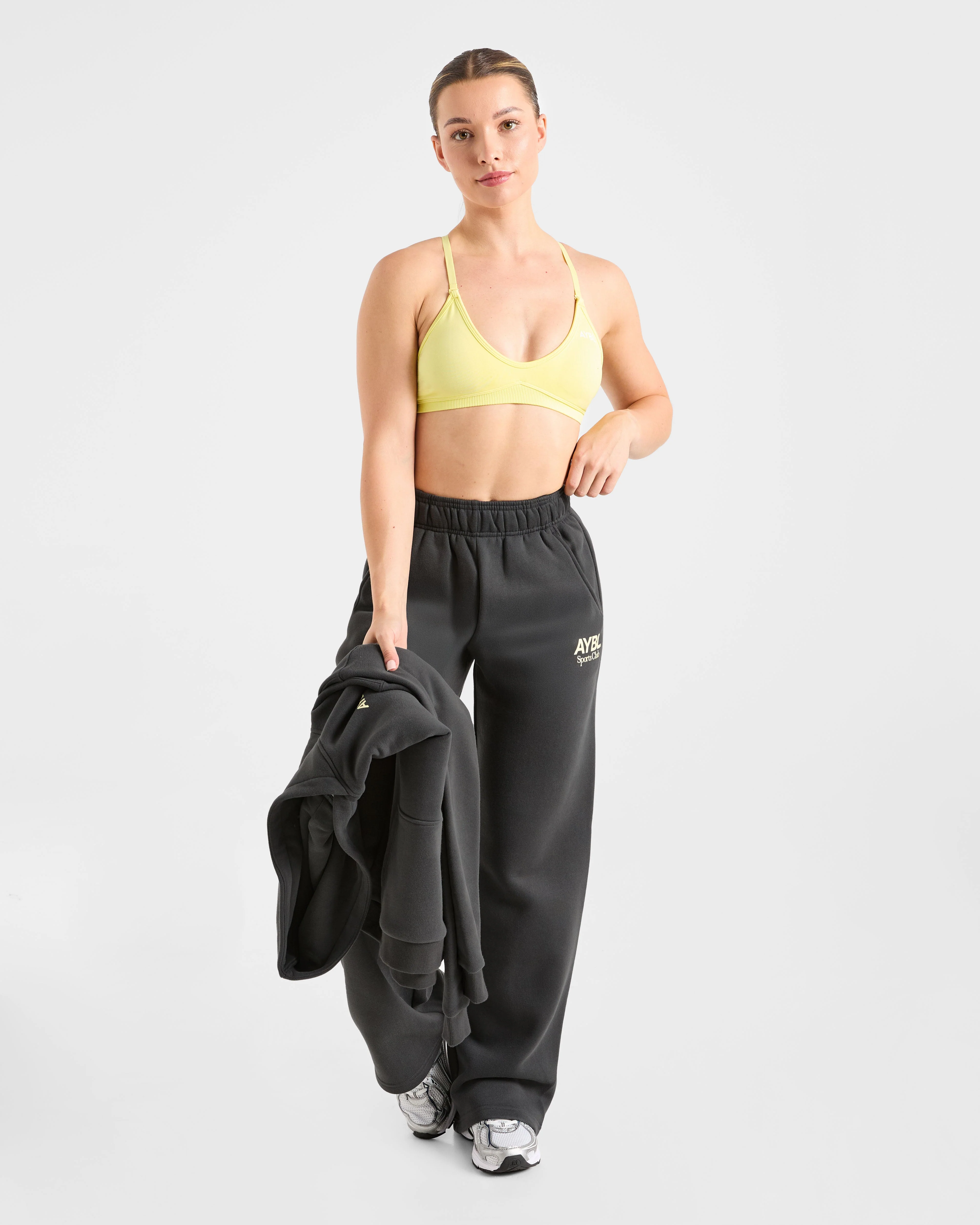 AYBL Sports Club Oversized Straight Leg Joggers - Charcoal/Jaune - Image 8