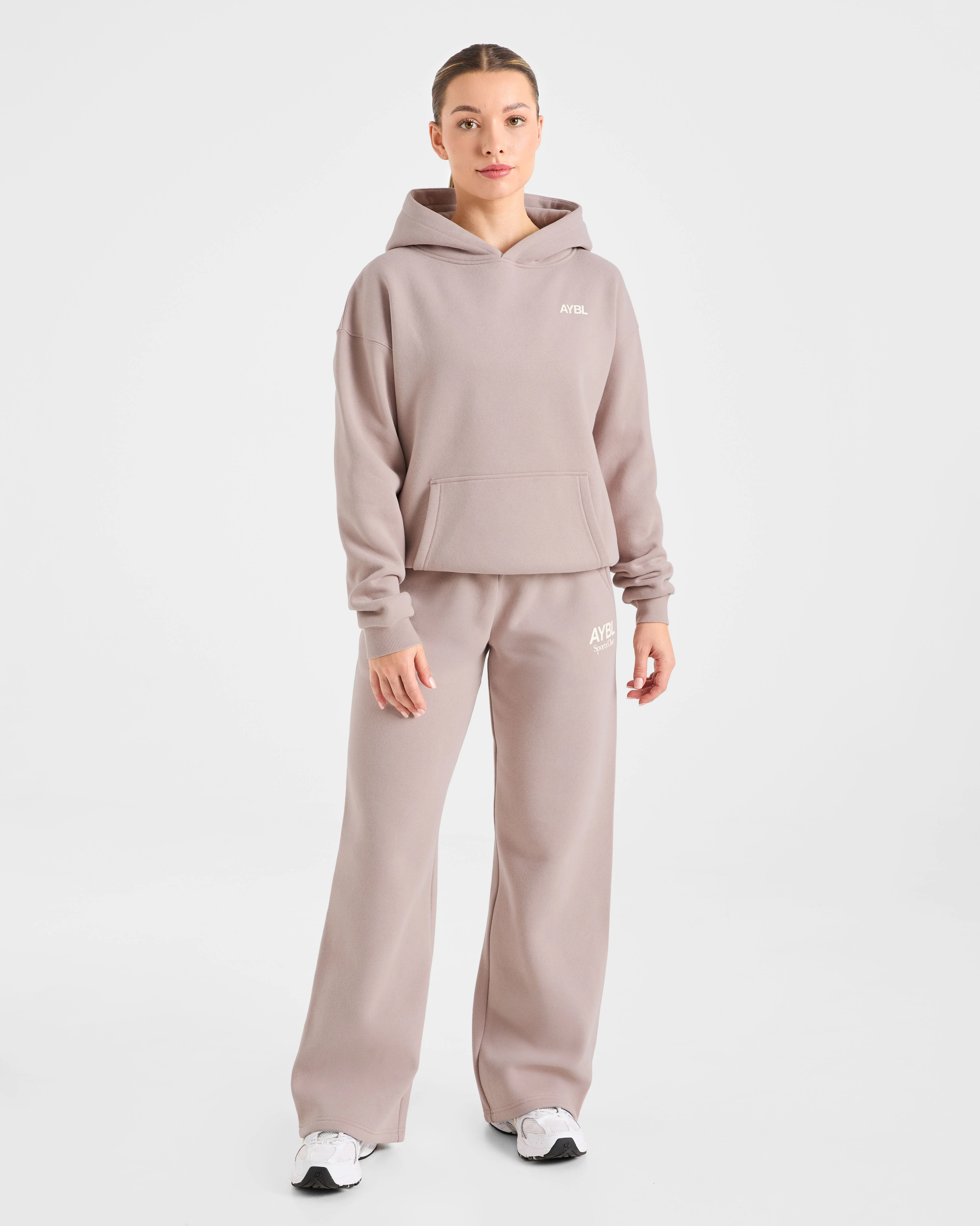 AYBL Sports Club Oversized Straight Leg Joggers - Mink Rose - Image 3