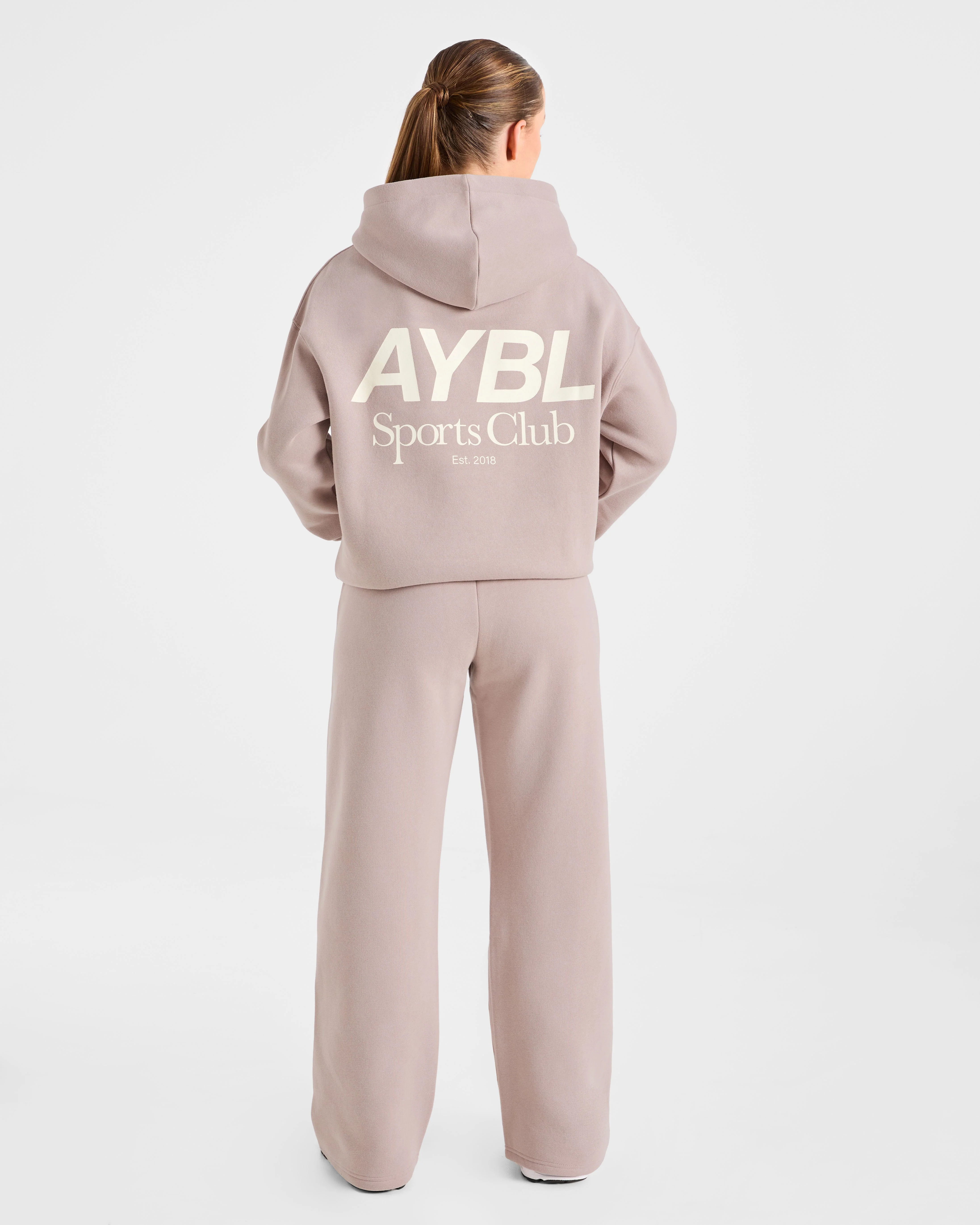 AYBL Sports Club Oversized Straight Leg Joggers - Mink Rose - Image 4