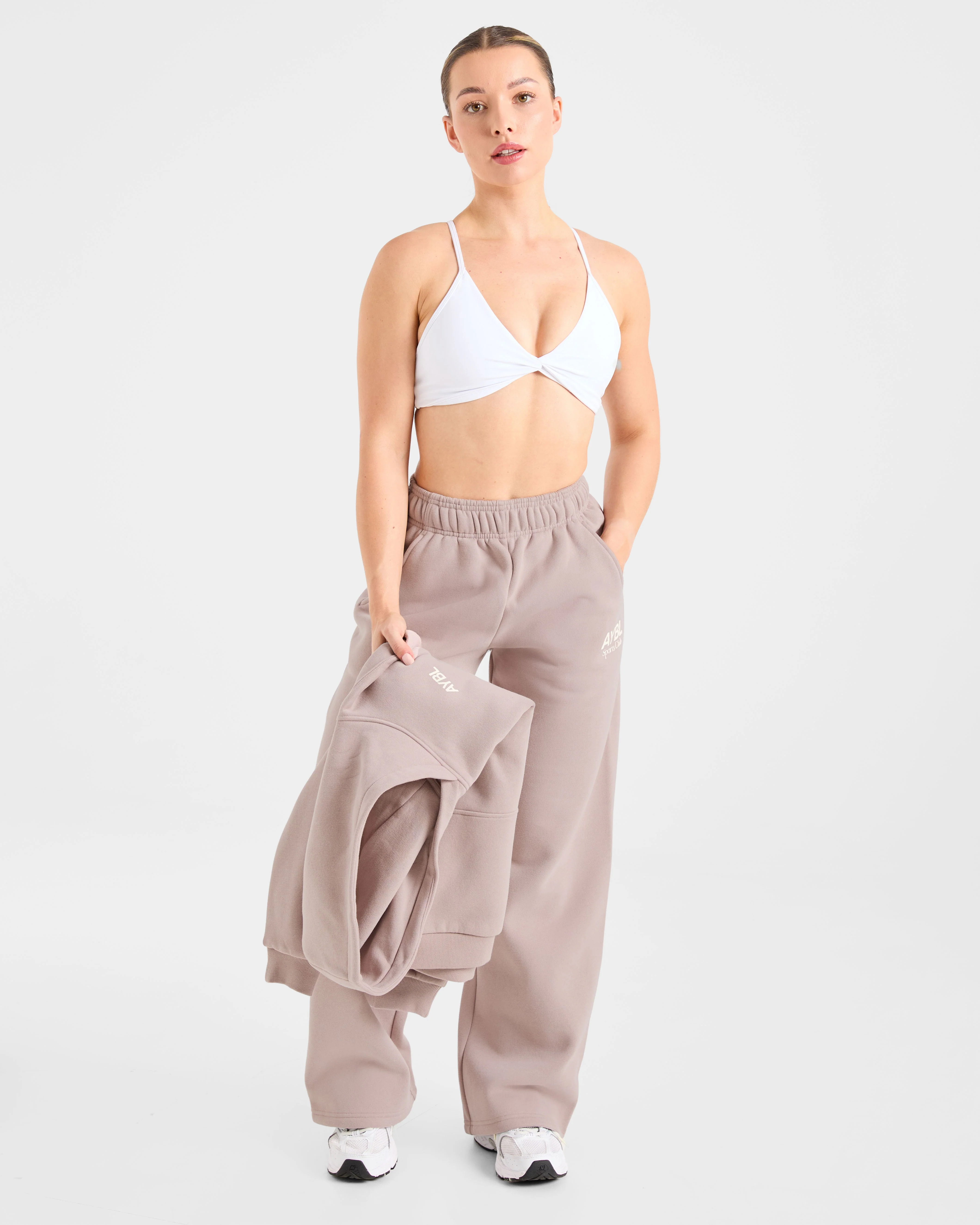 AYBL Sports Club Oversized Straight Leg Joggers - Mink Rose - Image 7