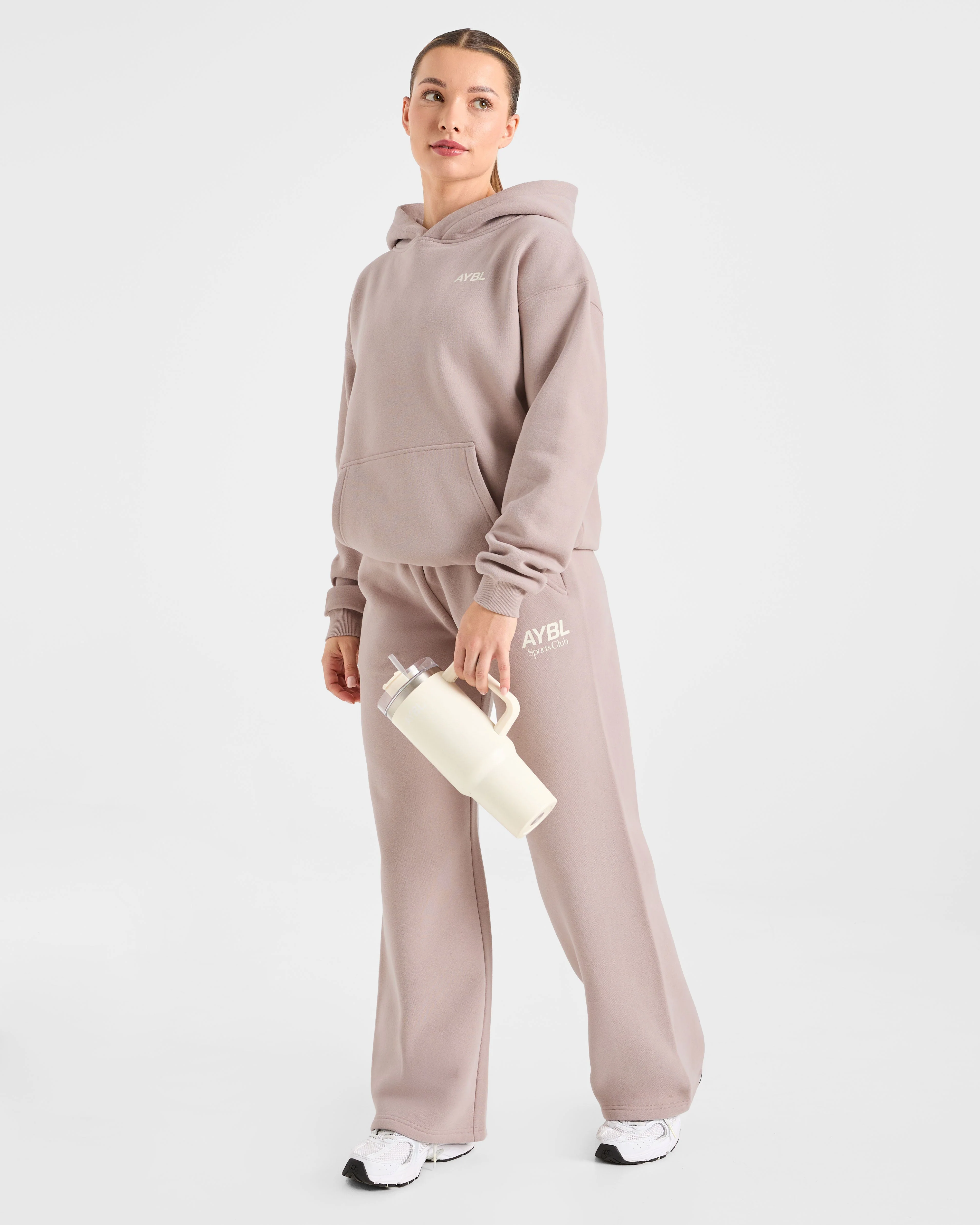 AYBL Sports Club Oversized Straight Leg Joggers - Mink Rose - Image 8