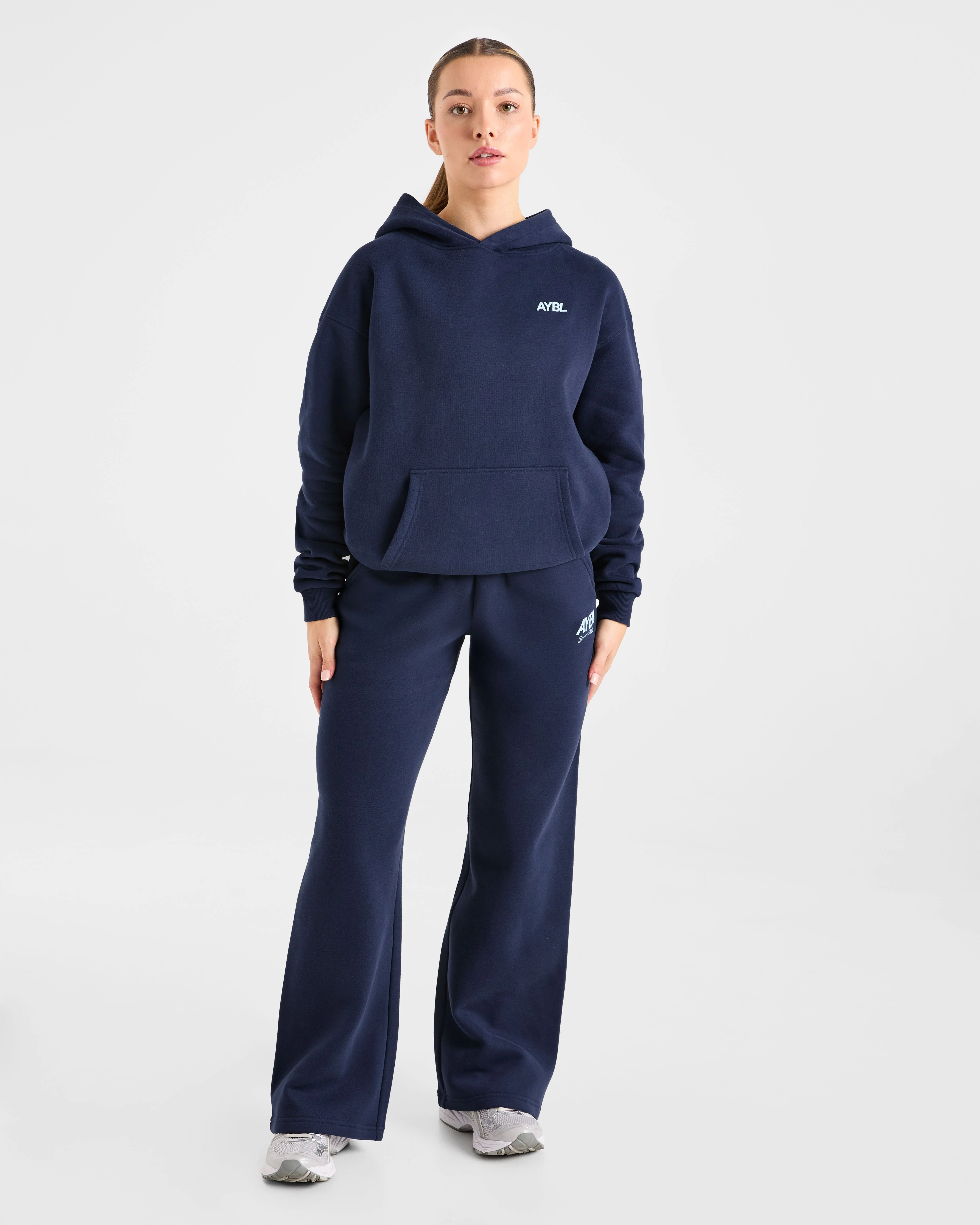 AYBL Sports Club Oversized Straight Leg Joggers - Navy/Bleu - Image 3