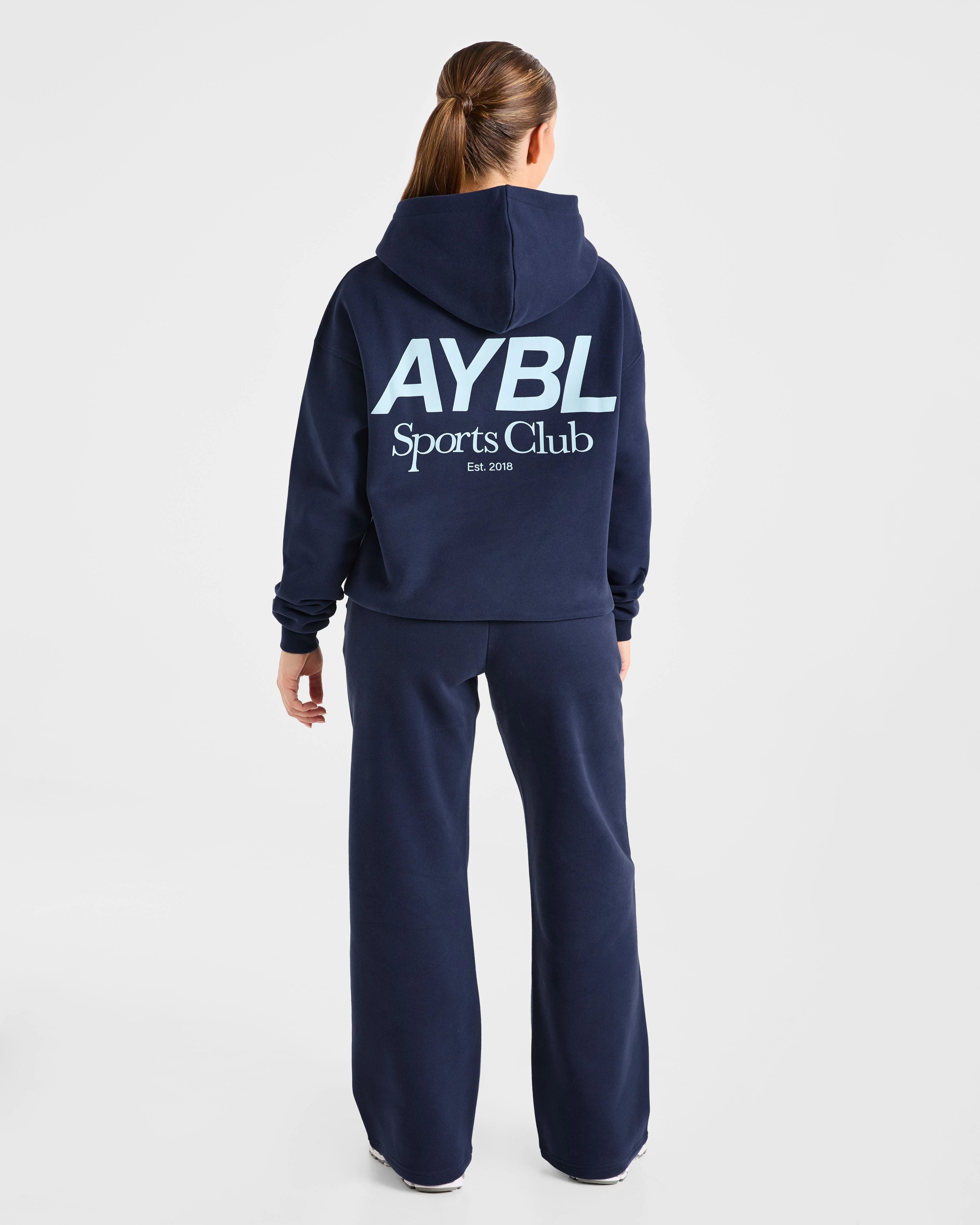 AYBL Sports Club Oversized Straight Leg Joggers - Navy/Bleu - Image 4