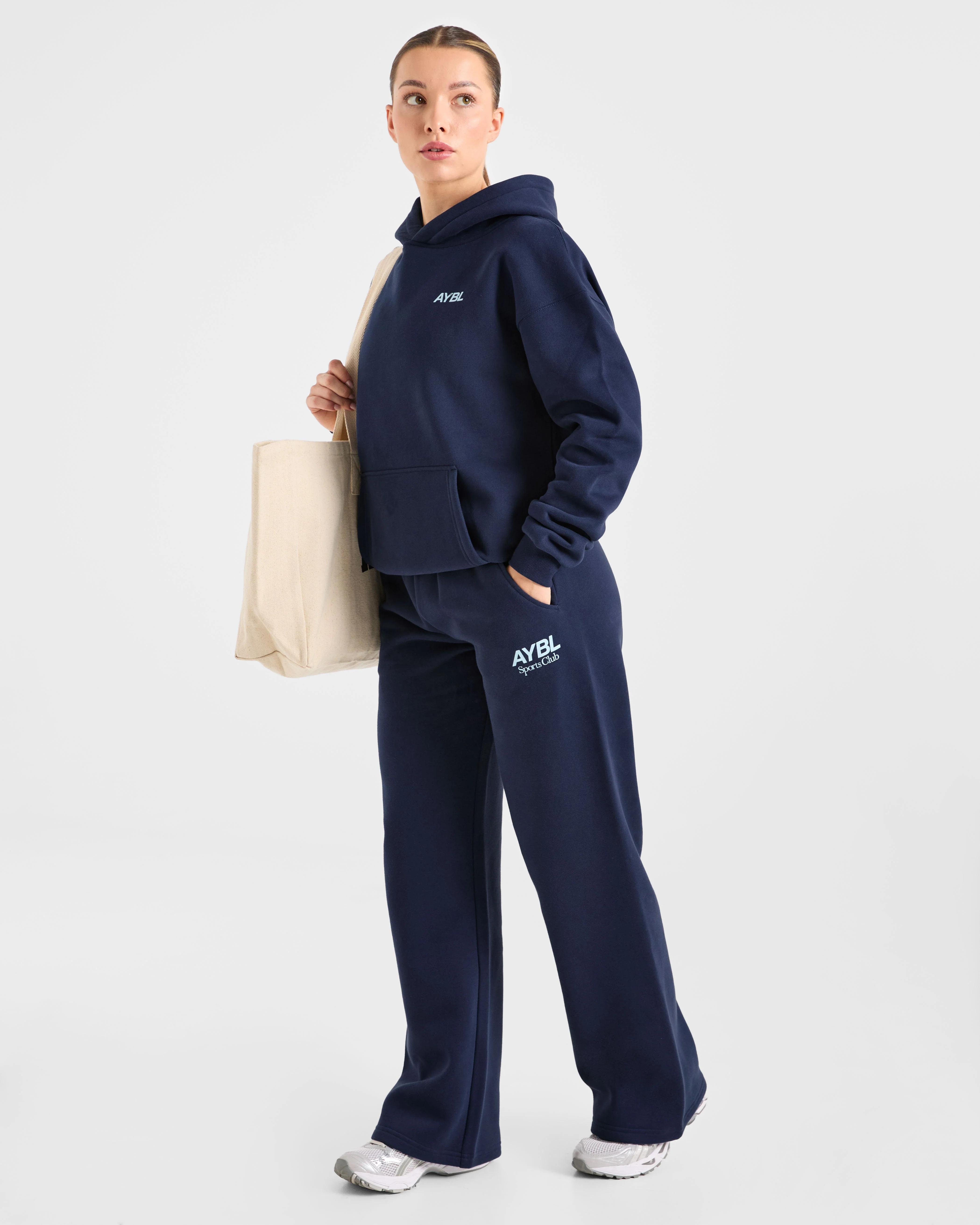 AYBL Sports Club Oversized Straight Leg Joggers - Navy/Bleu - Image 8