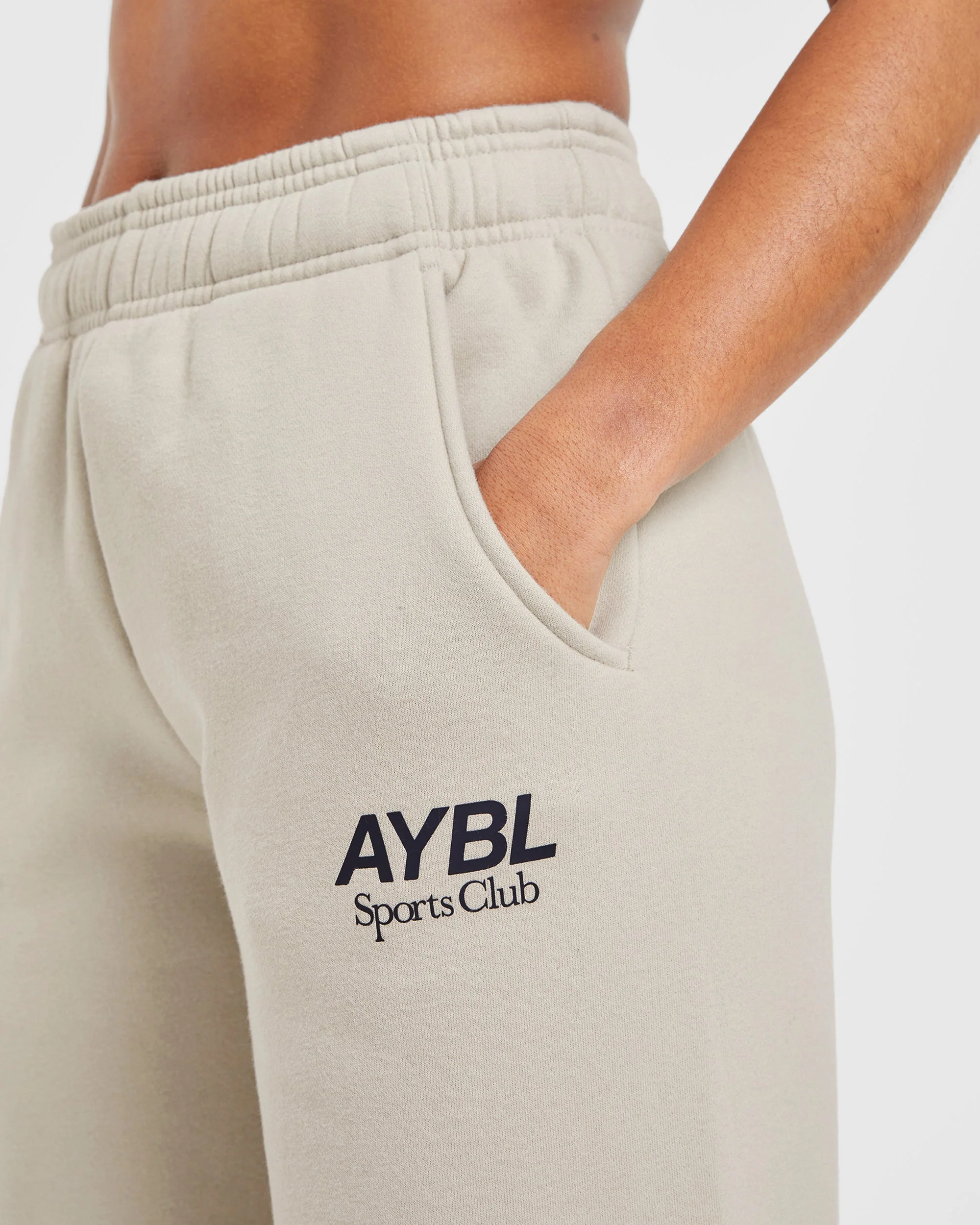 AYBL Sports Club Oversized Straight Leg Joggers - Sand/Navy - Image 5