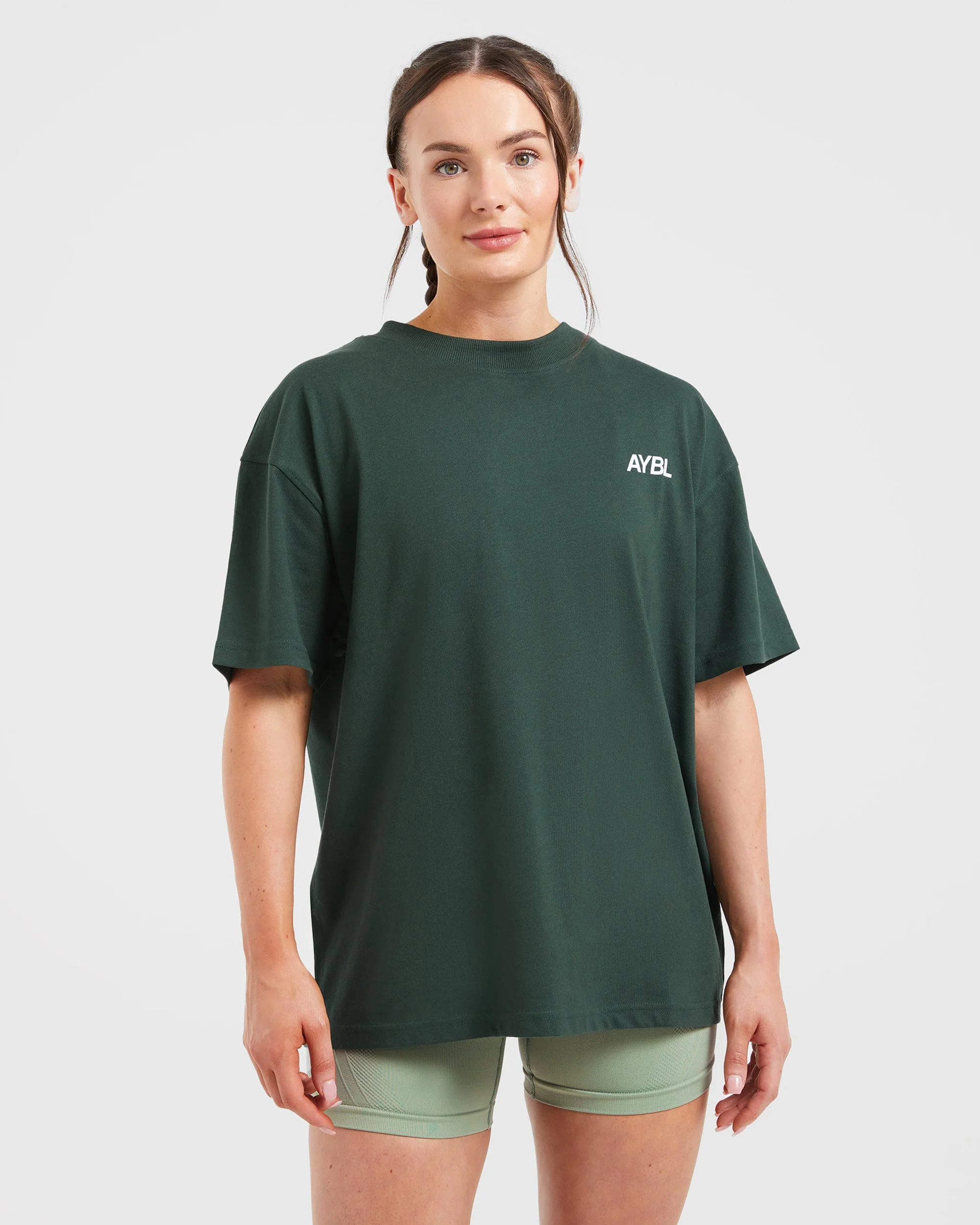 AYBL Sports Club Oversized T Shirt - Forest Vert - Image 2