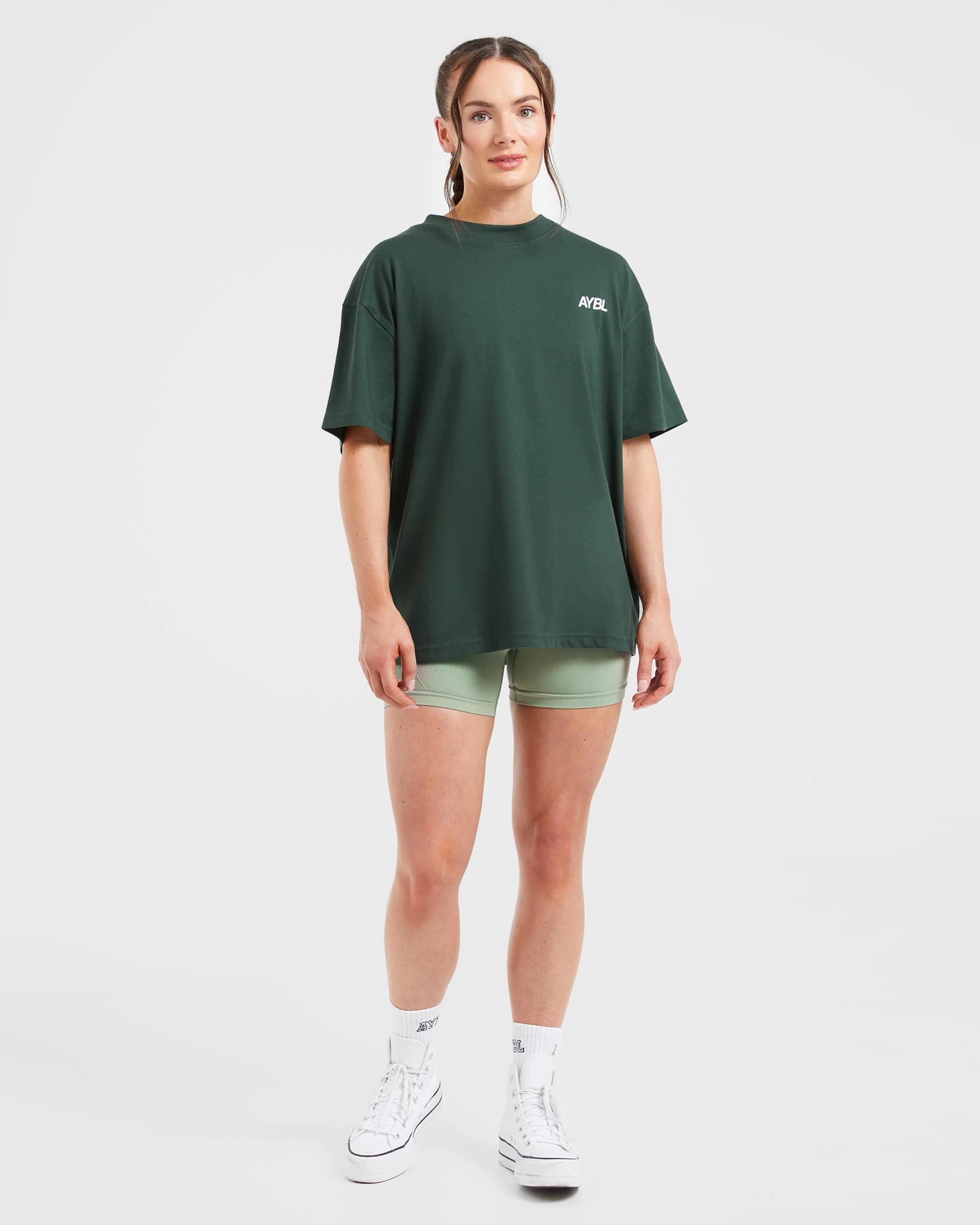 AYBL Sports Club Oversized T Shirt - Forest Vert - Image 3