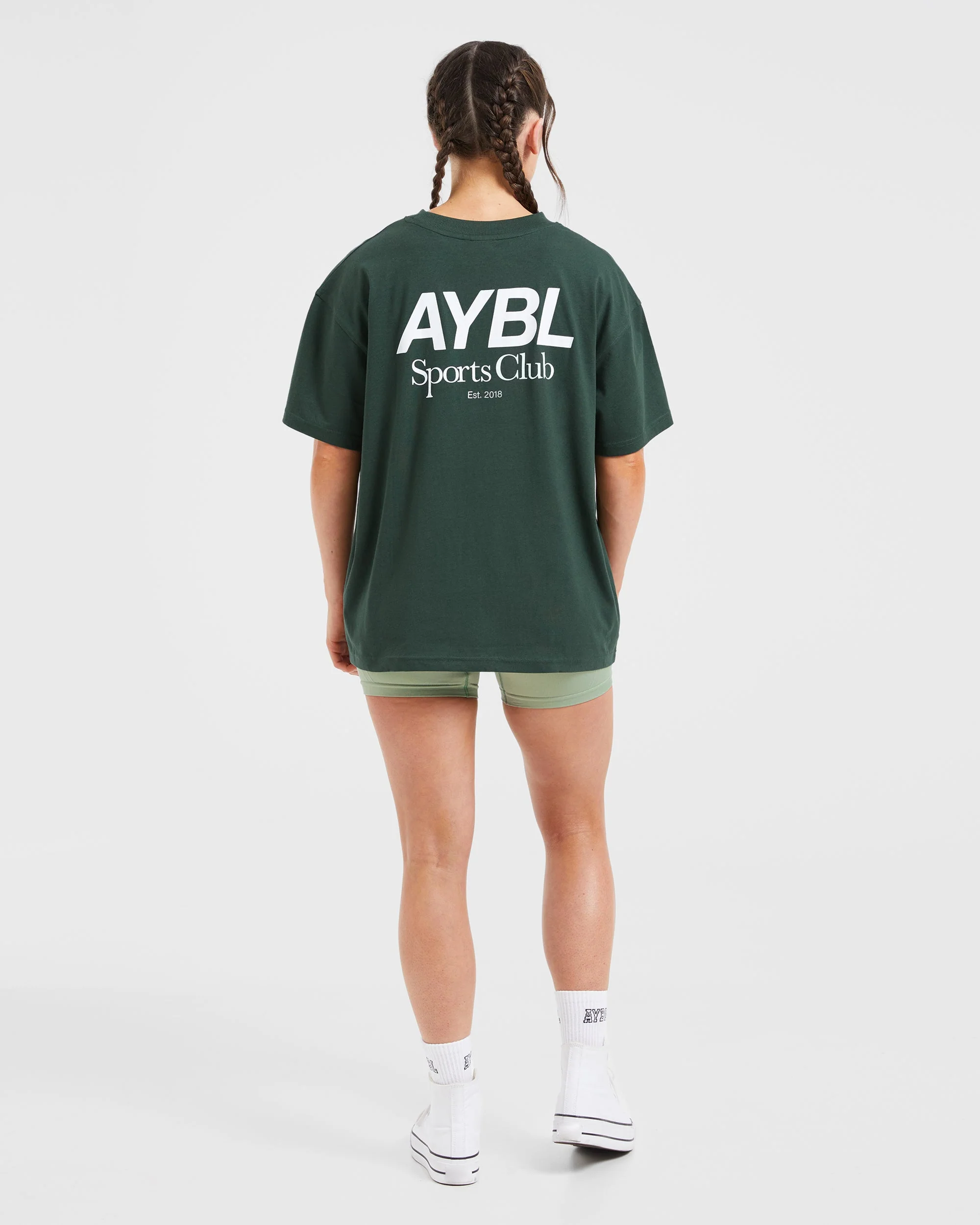 AYBL Sports Club Oversized T Shirt - Forest Vert - Image 4