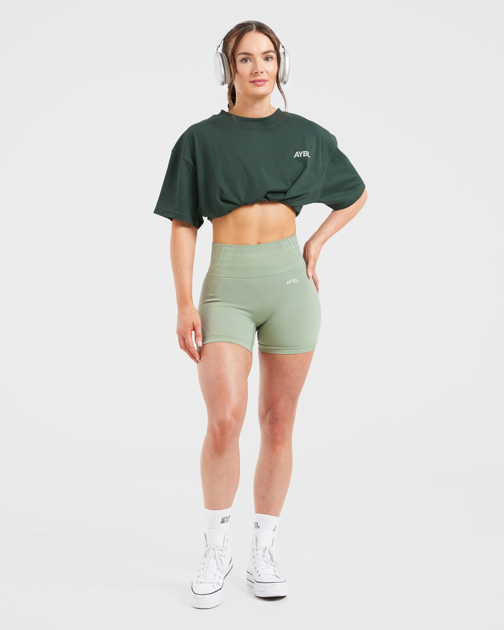 AYBL Sports Club Oversized T Shirt - Forest Vert - Image 7
