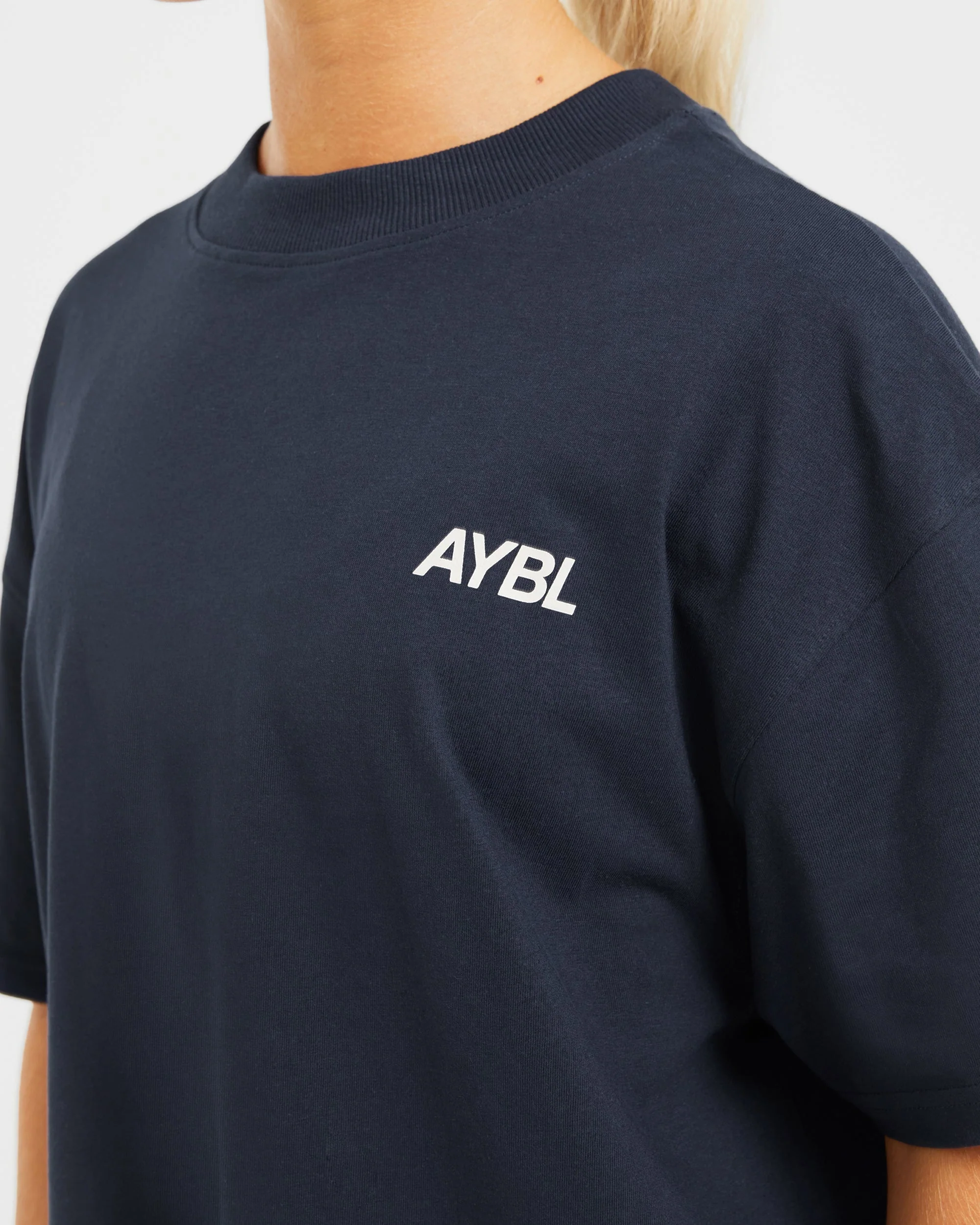 AYBL Sports Club Oversized T Shirt - Navy/Off Blanc - Image 5