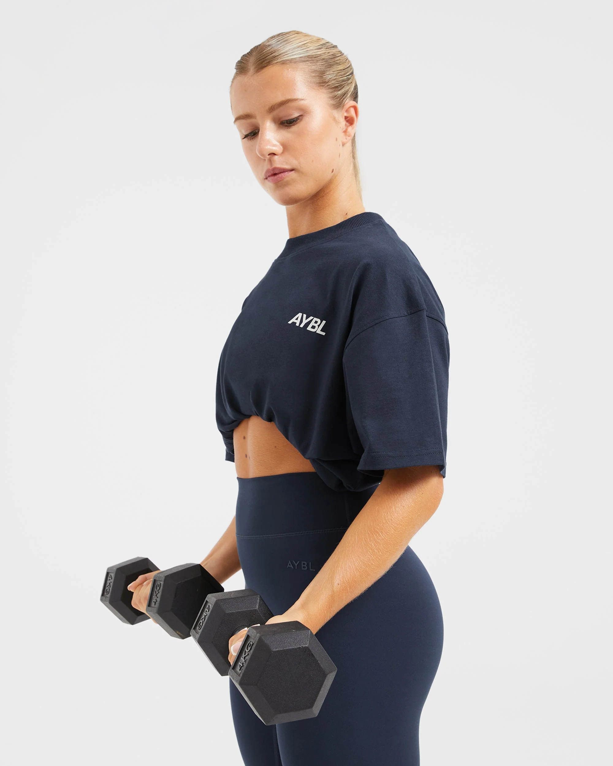 AYBL Sports Club Oversized T Shirt - Navy/Off Blanc - Image 8