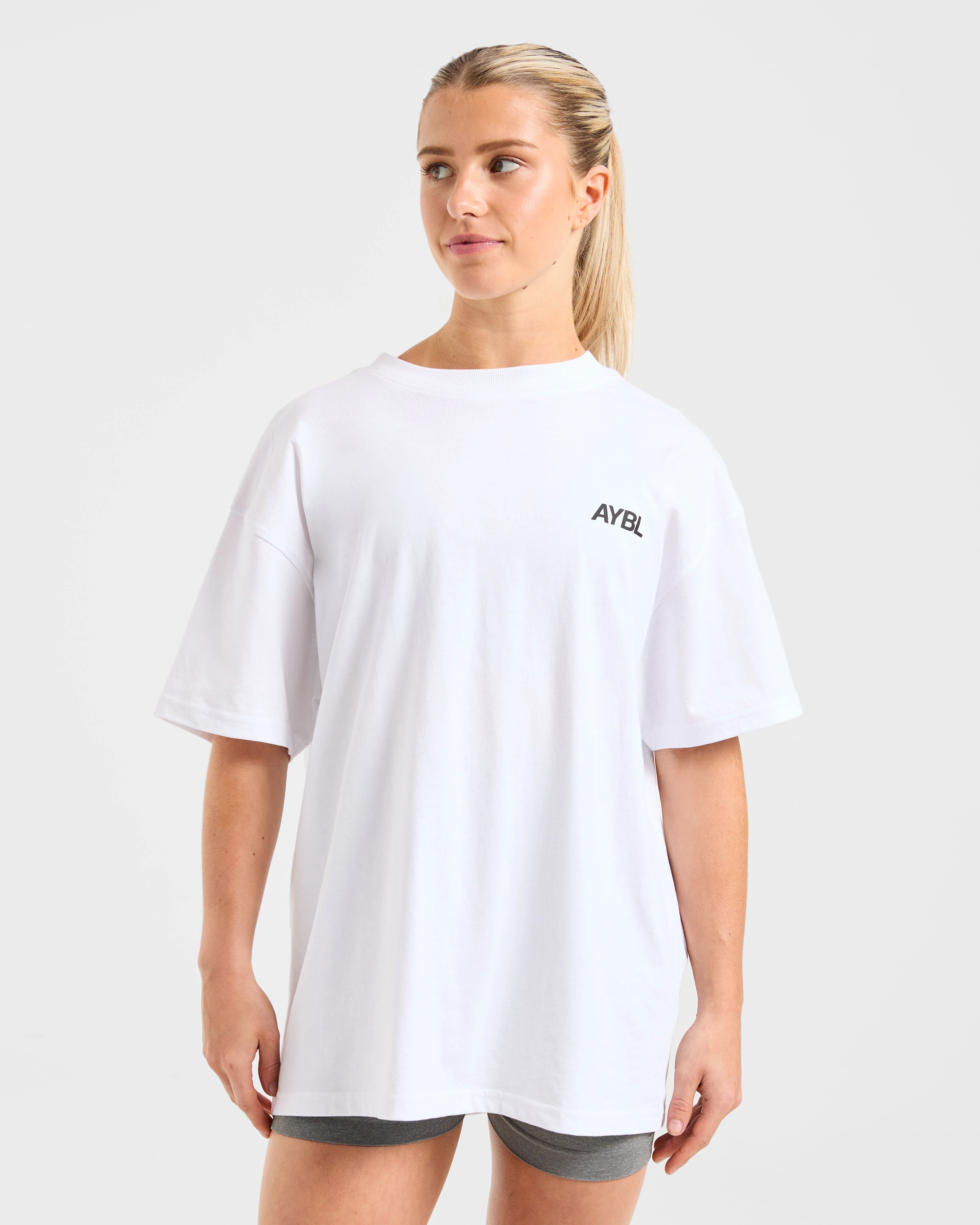 AYBL Sports Club Oversized T Shirt - Blanc - Image 2