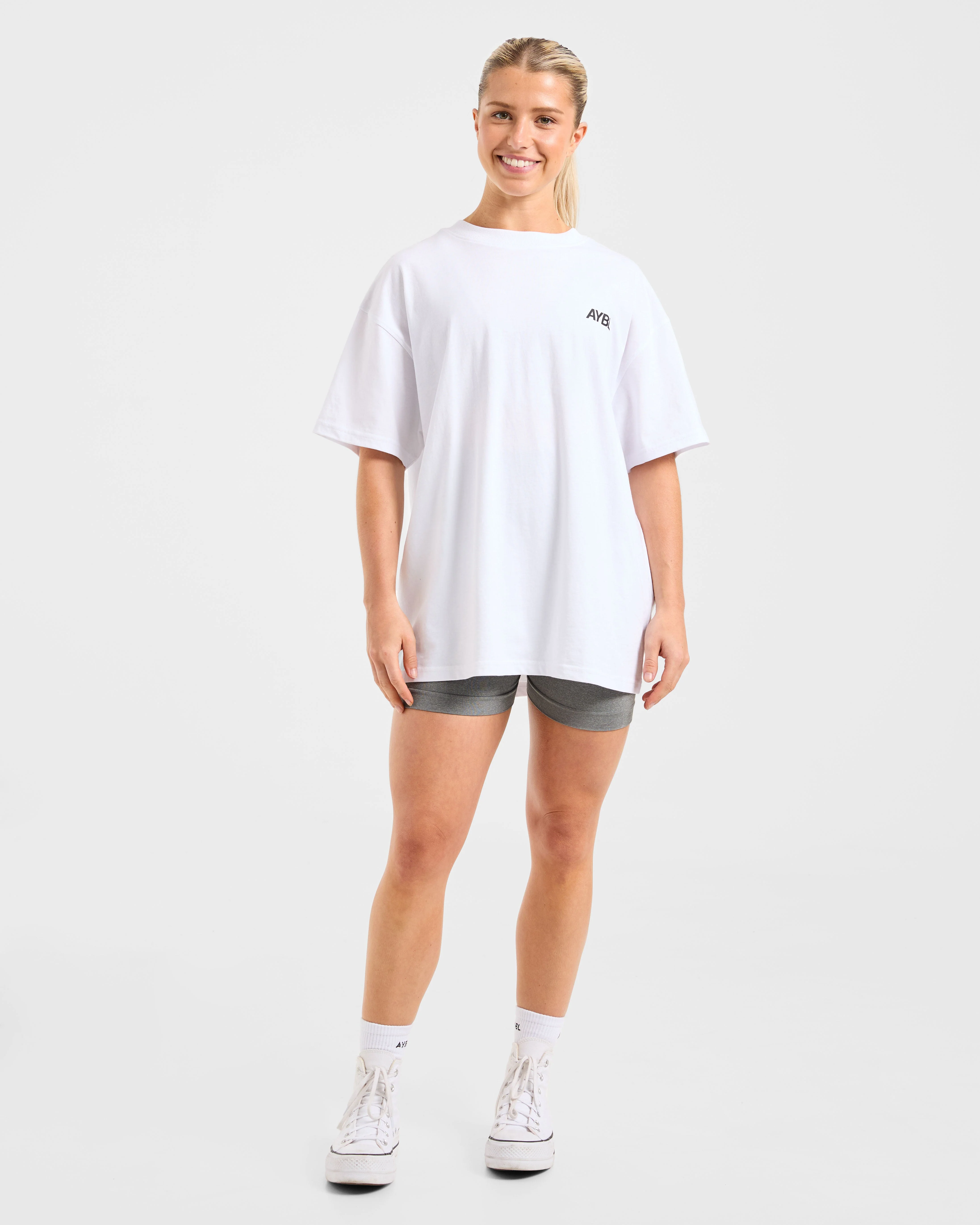 AYBL Sports Club Oversized T Shirt - Blanc - Image 3