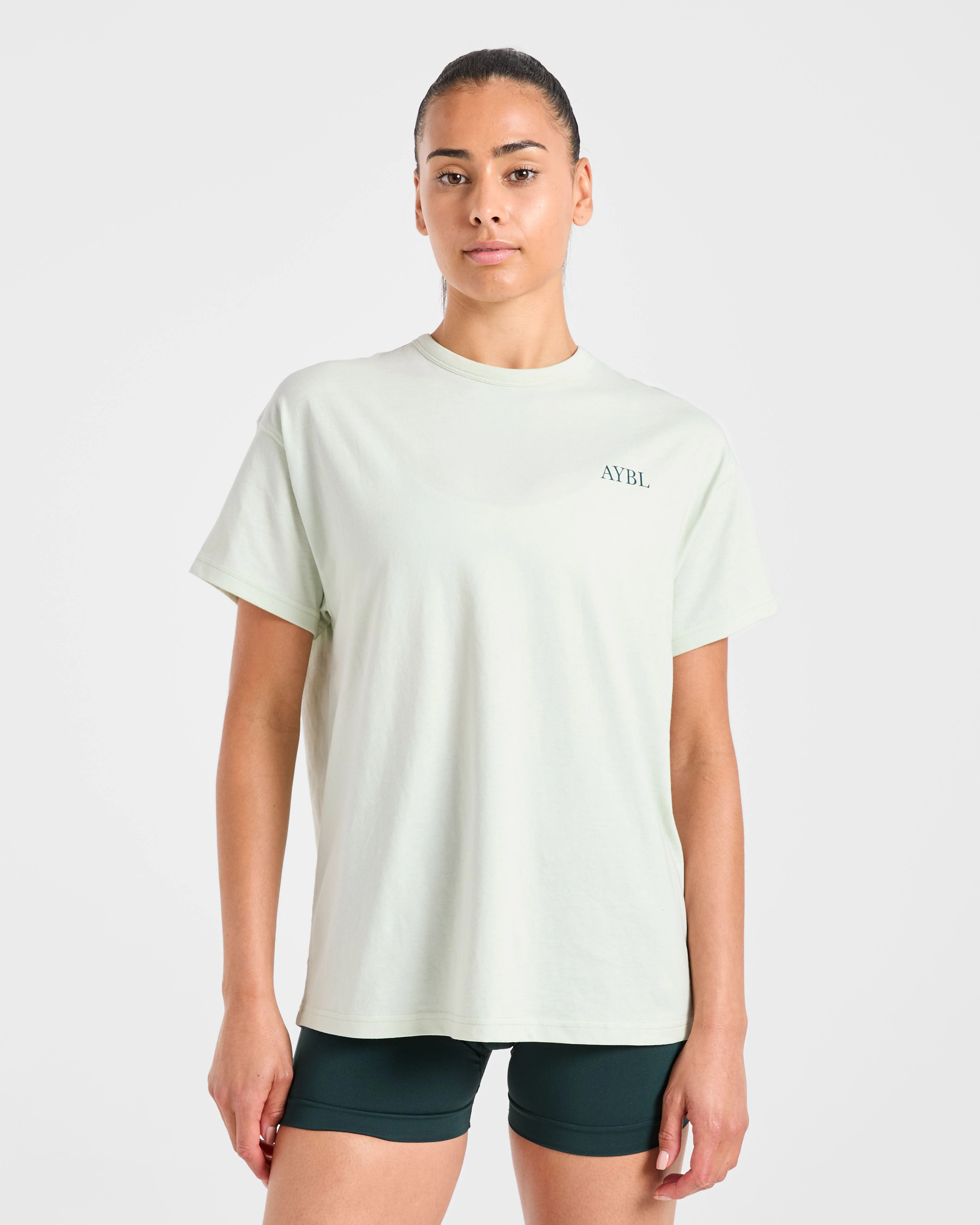 AYBL Sports Club Script Oversized T Shirt - Vert - Image 2