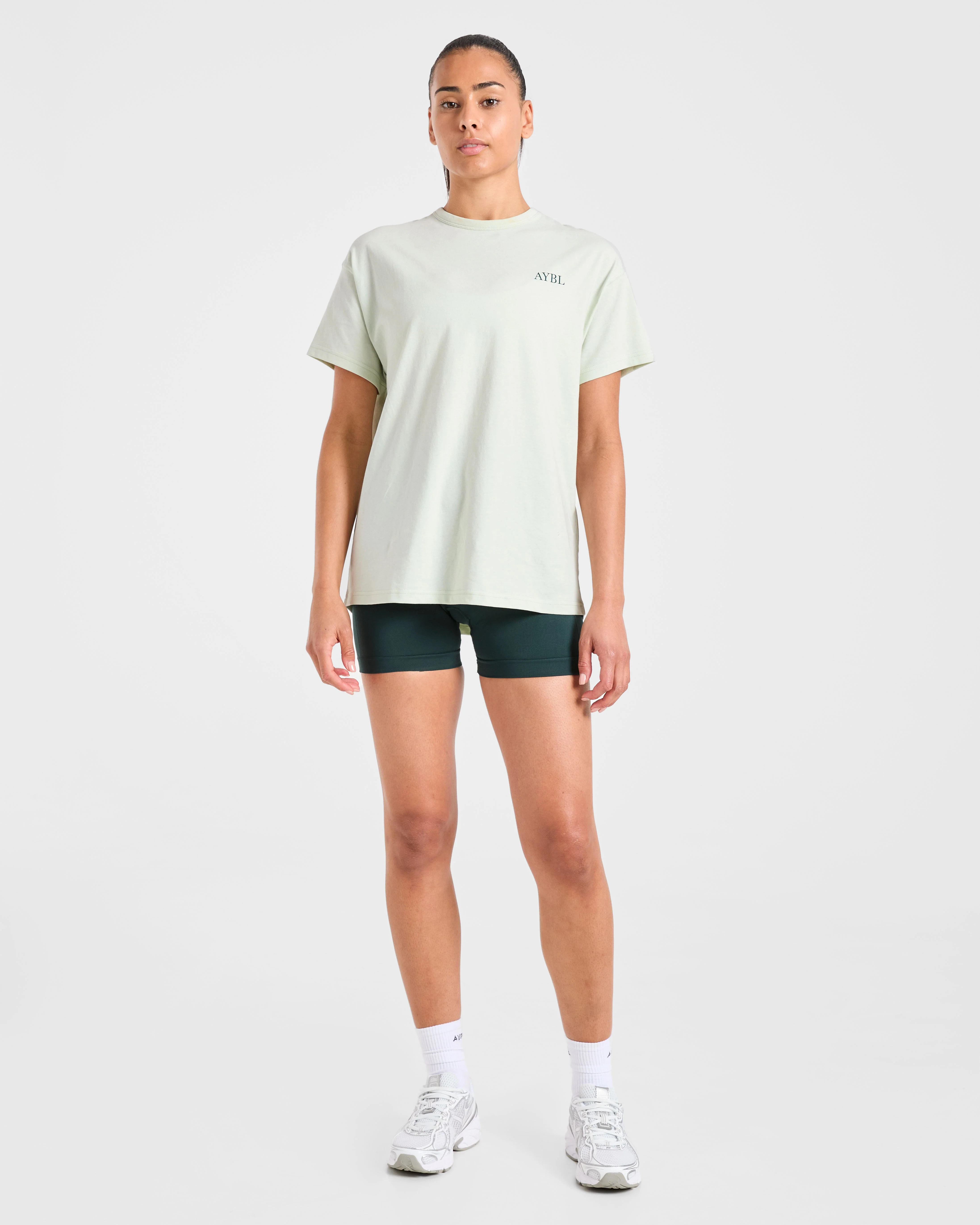 AYBL Sports Club Script Oversized T Shirt - Vert - Image 3