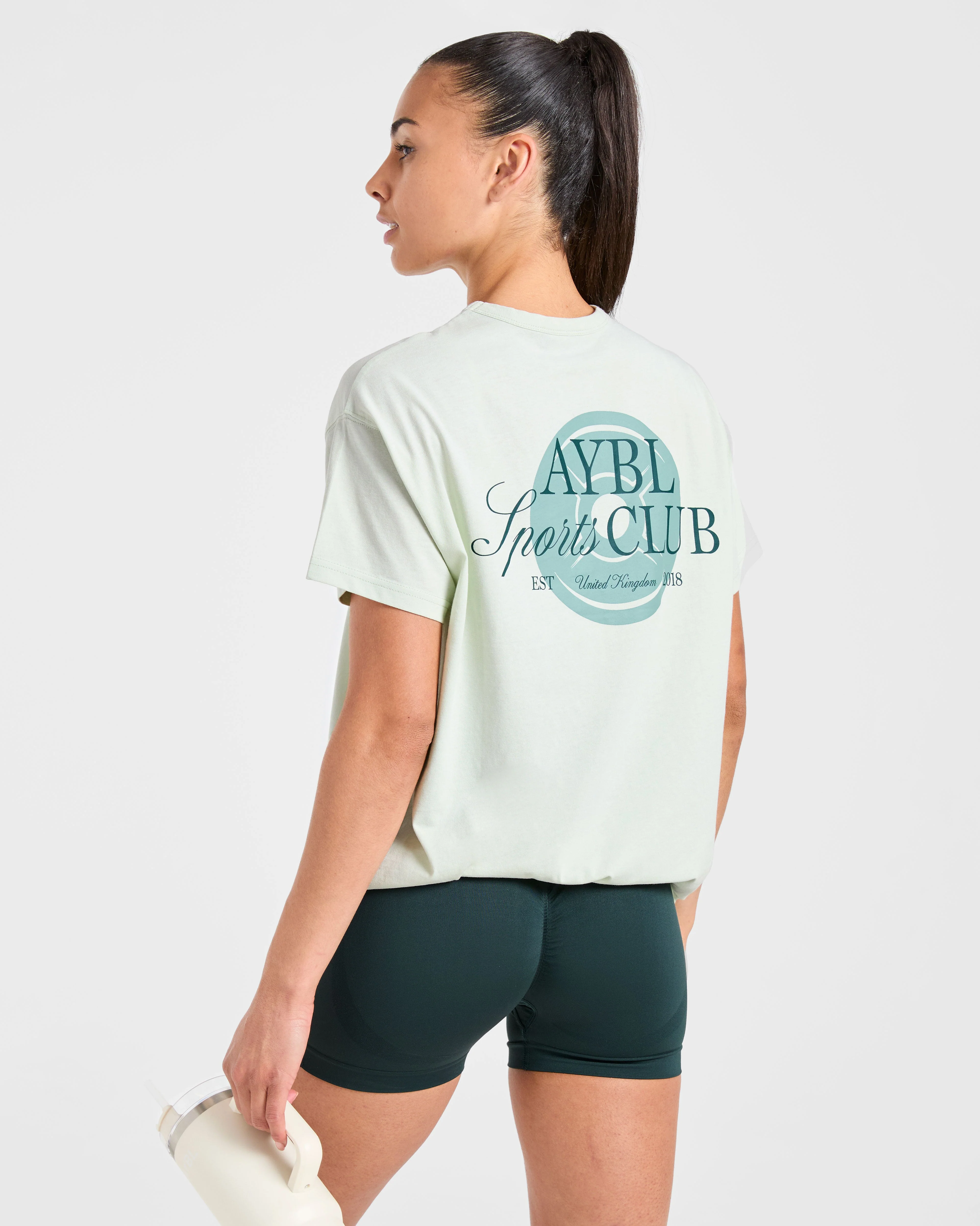 AYBL Sports Club Script Oversized T Shirt - Vert - Image 8