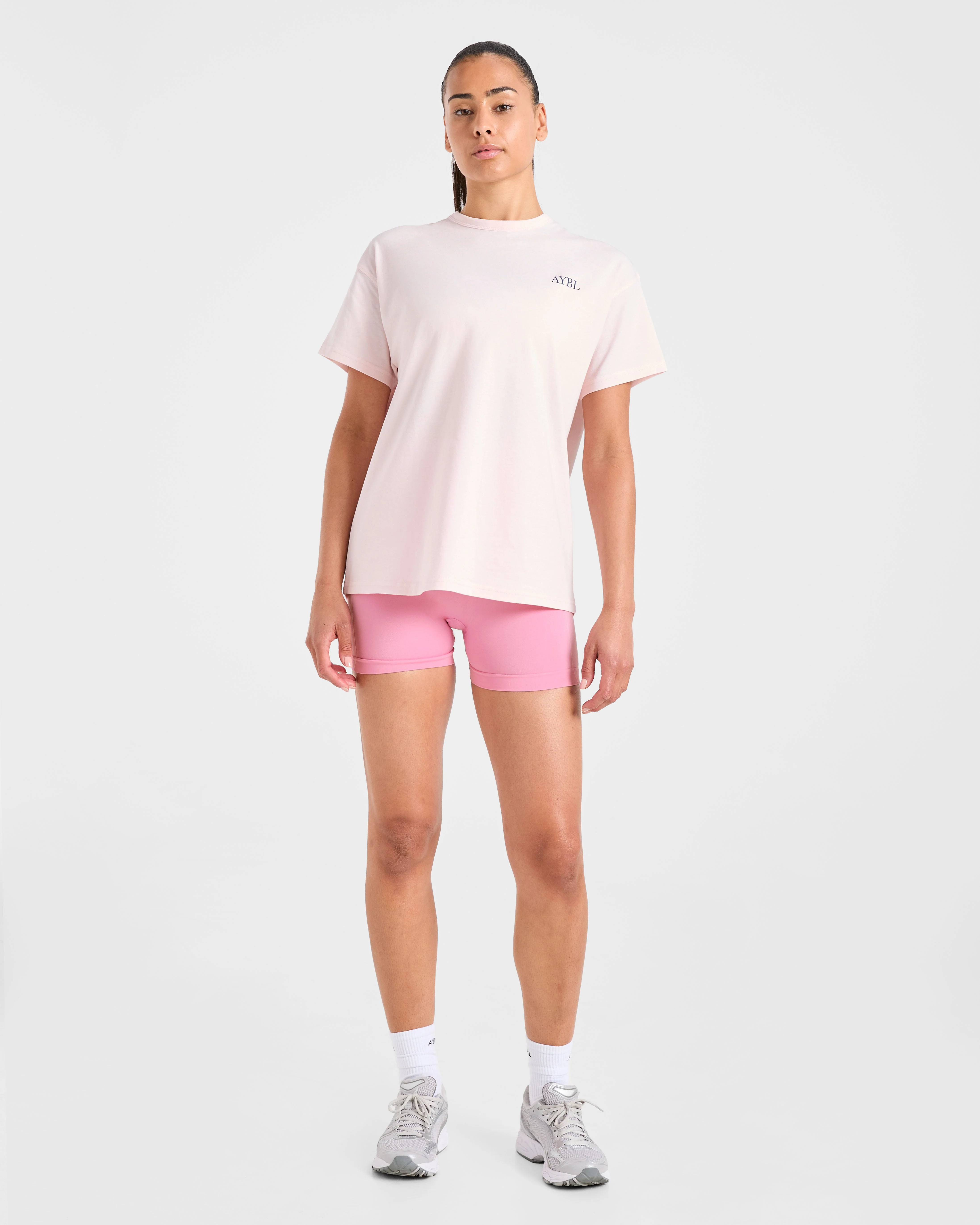 AYBL Sports Club Script Oversized T Shirt - Rose - Image 3