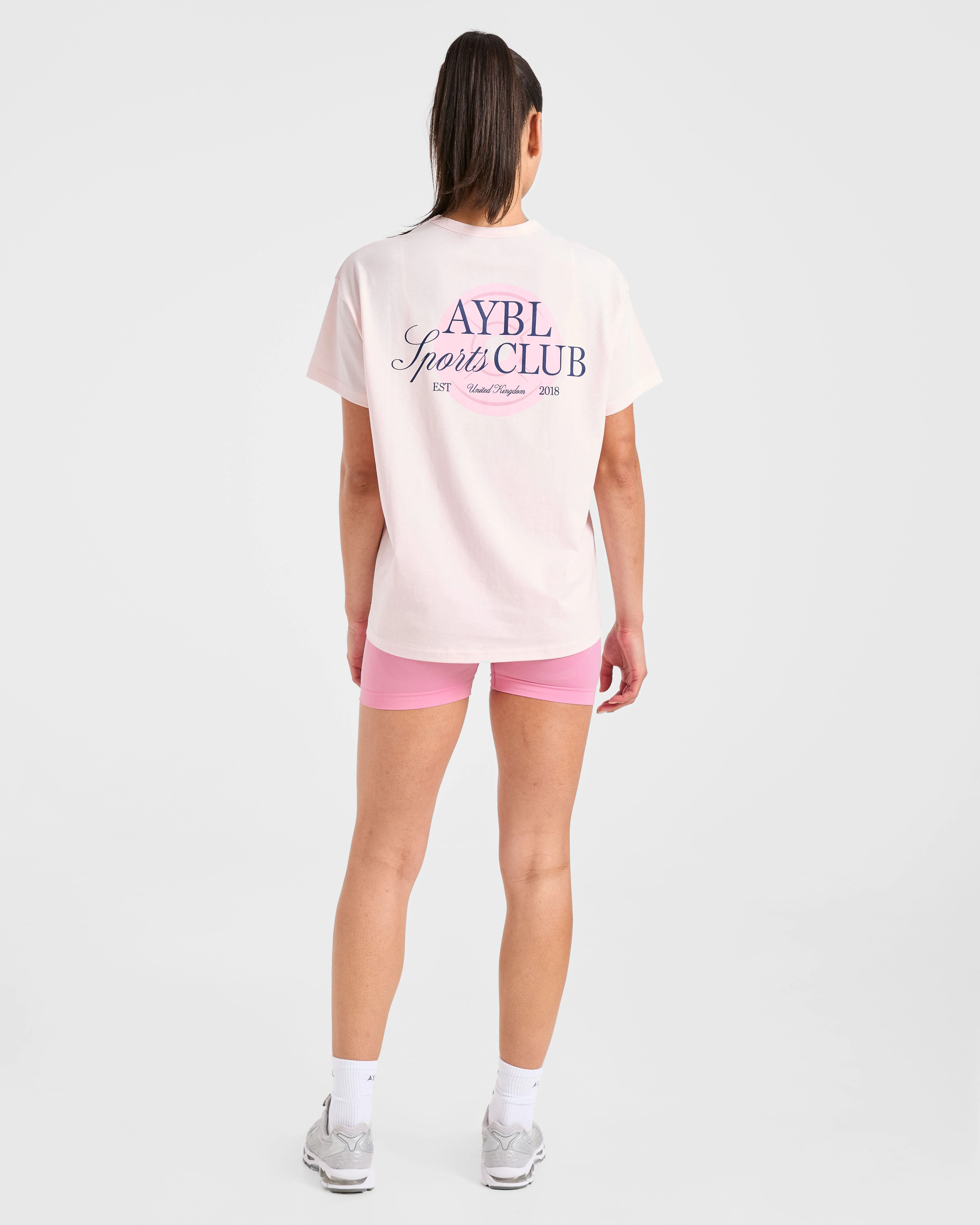 AYBL Sports Club Script Oversized T Shirt - Rose - Image 4