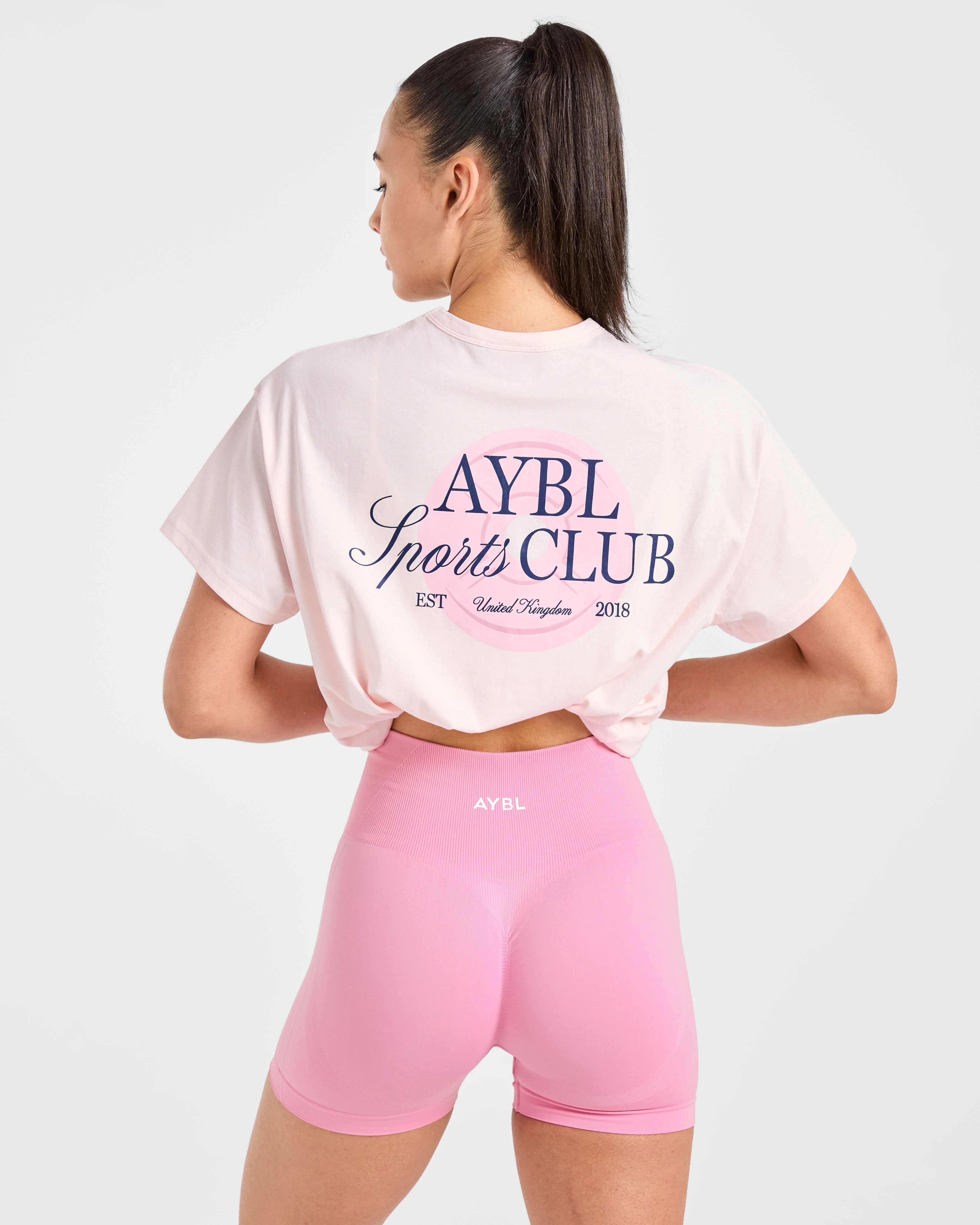 AYBL Sports Club Script Oversized T Shirt - Rose - Image 8