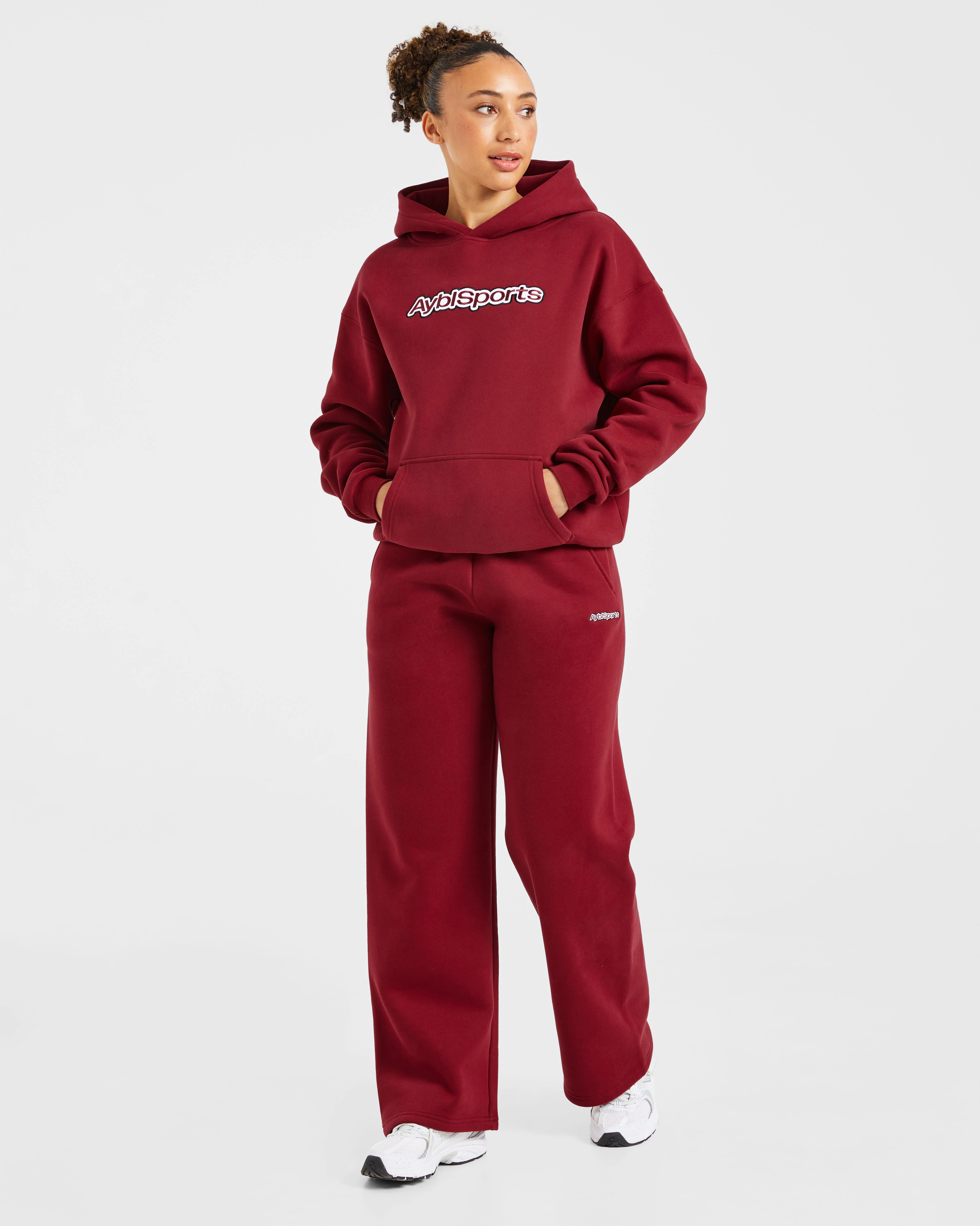 AYBL Sports Outline Oversized Hoodie - Burgundy - Image 3