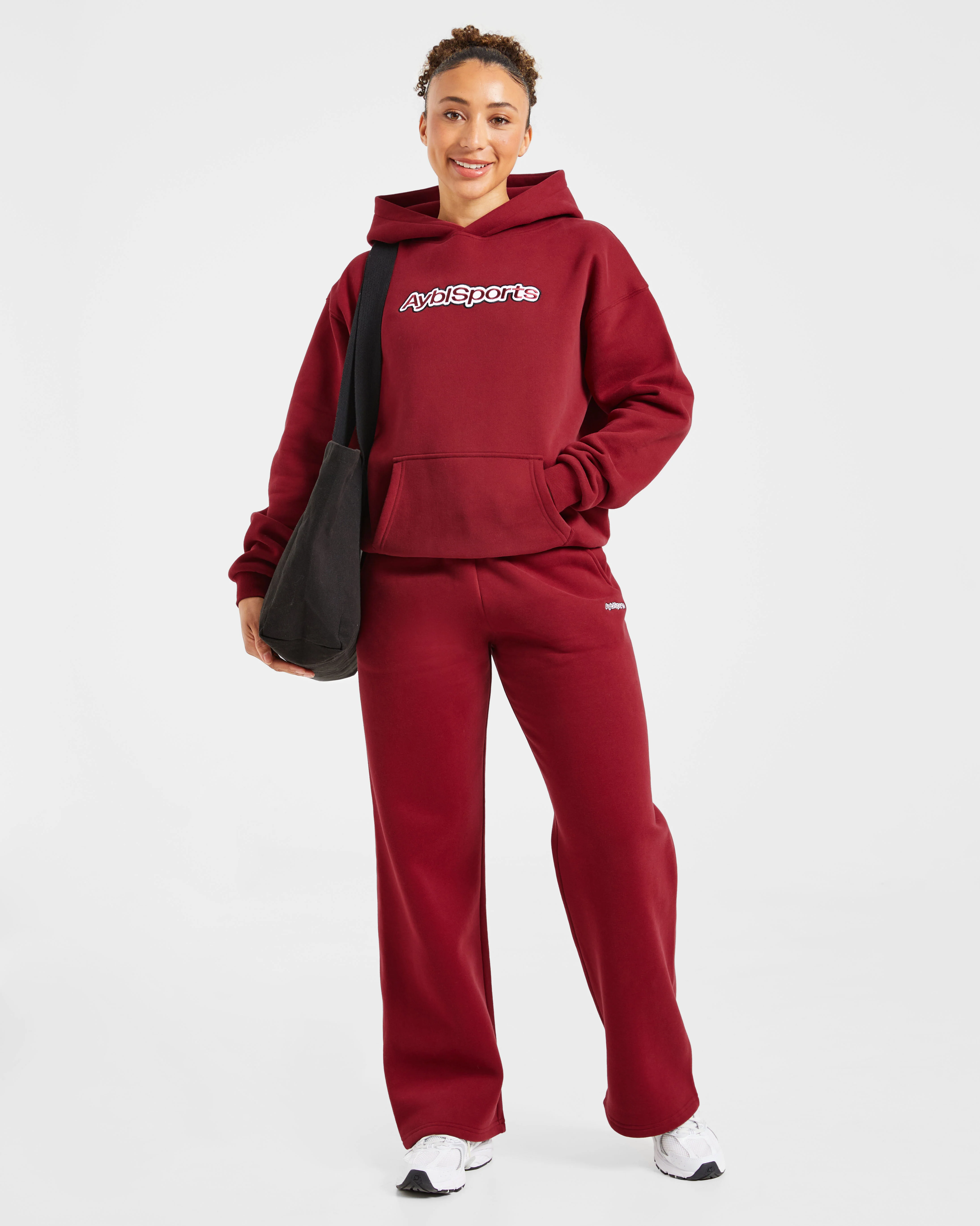 AYBL Sports Outline Oversized Hoodie - Burgundy - Image 8