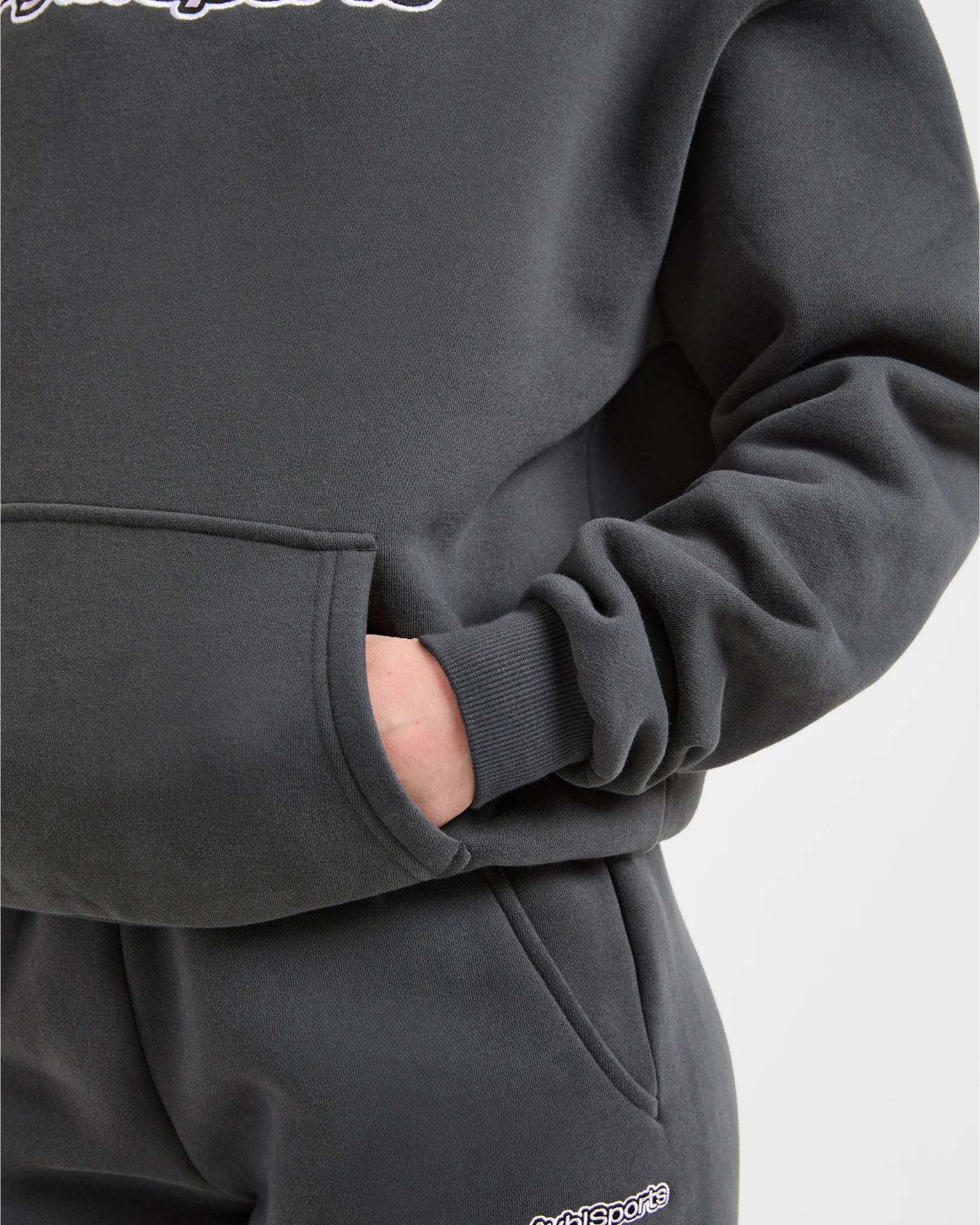 AYBL Sports Outline Oversized Hoodie - Charcoal - Image 6