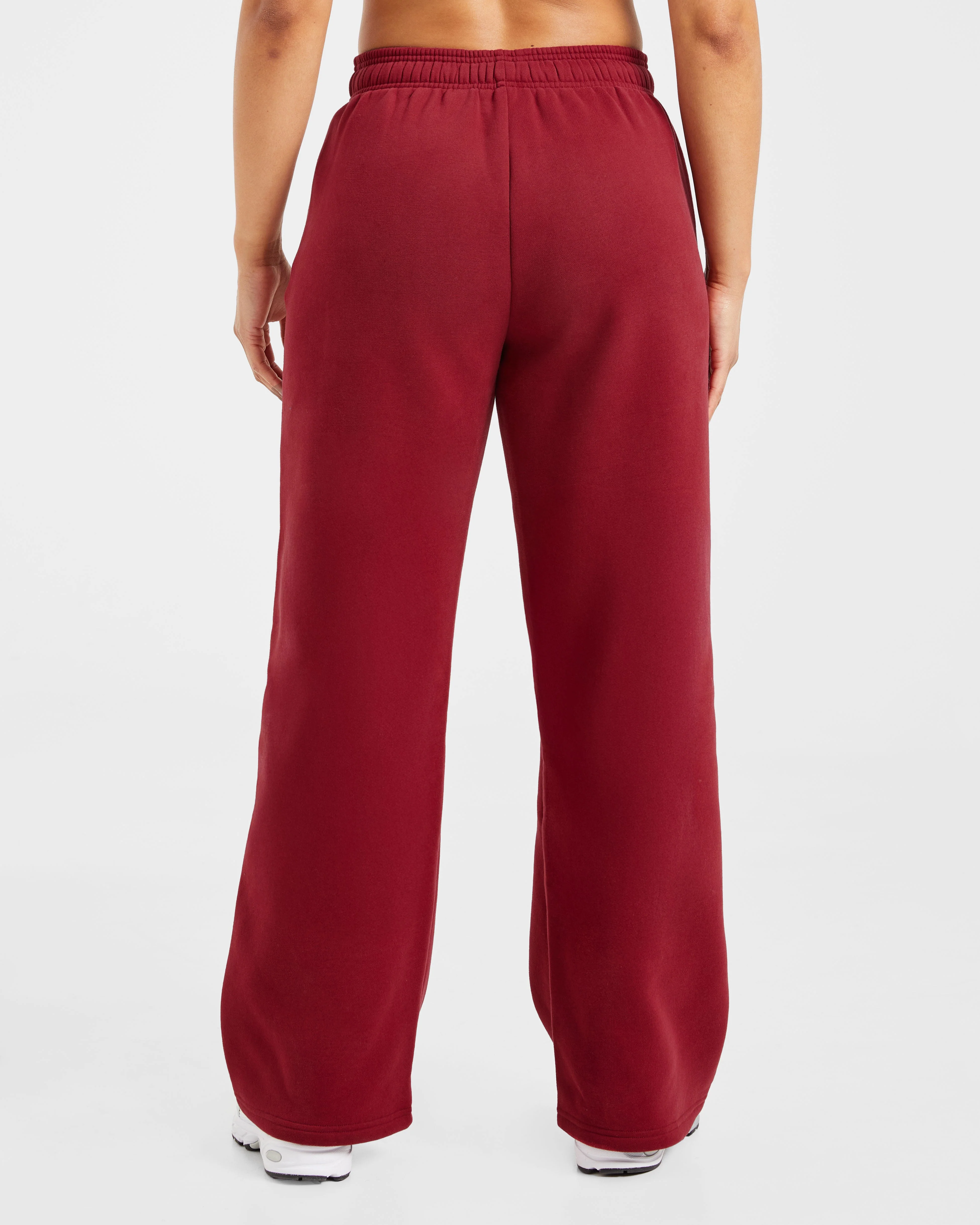 AYBL Sports Outline Oversized Straight Leg Joggers - Burgundy - Image 2