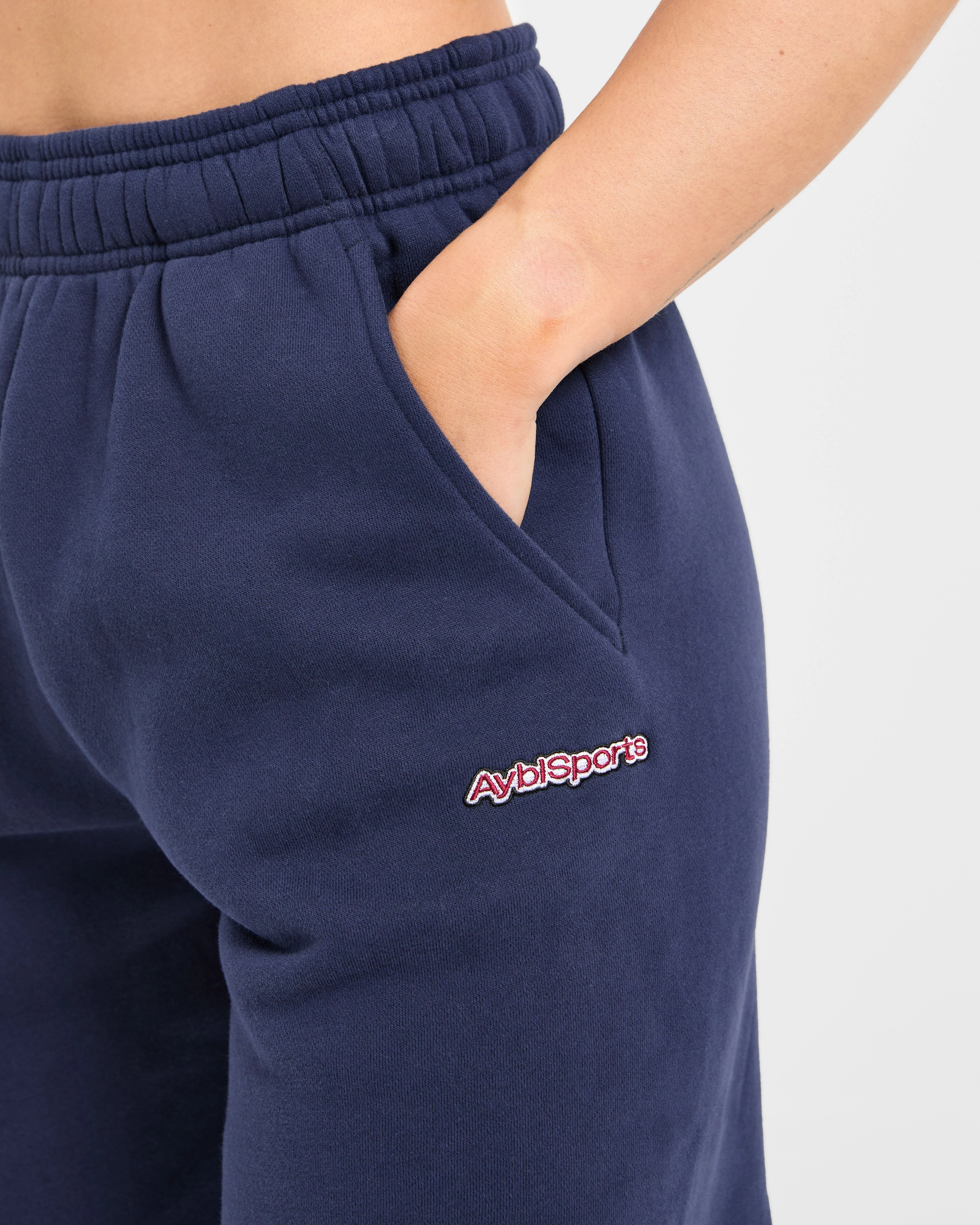 AYBL Sports Outline Oversized Straight Leg Joggers - Navy - Image 5