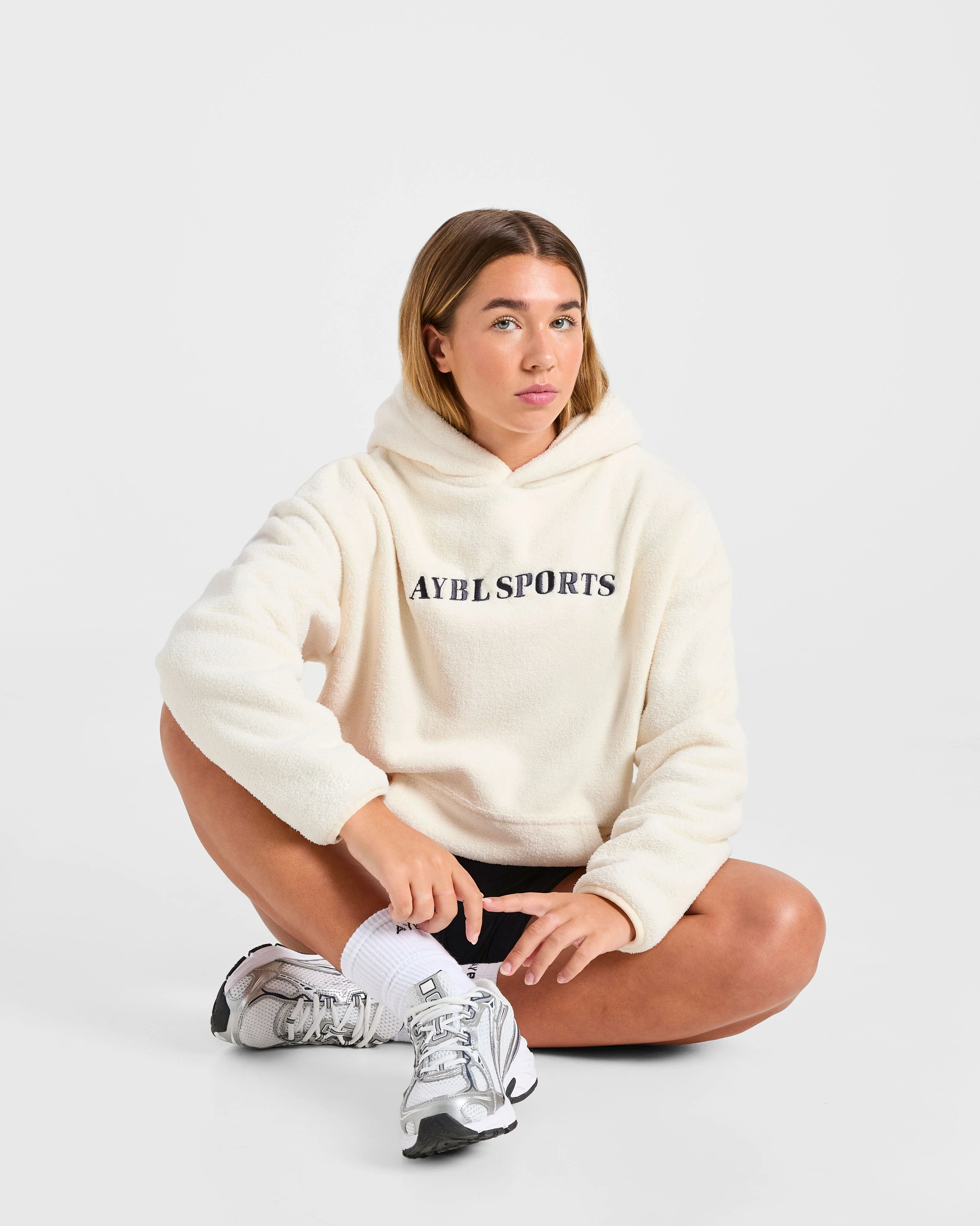 AYBL Sports Oversized Fleece Hoodie - Crème - Image 8