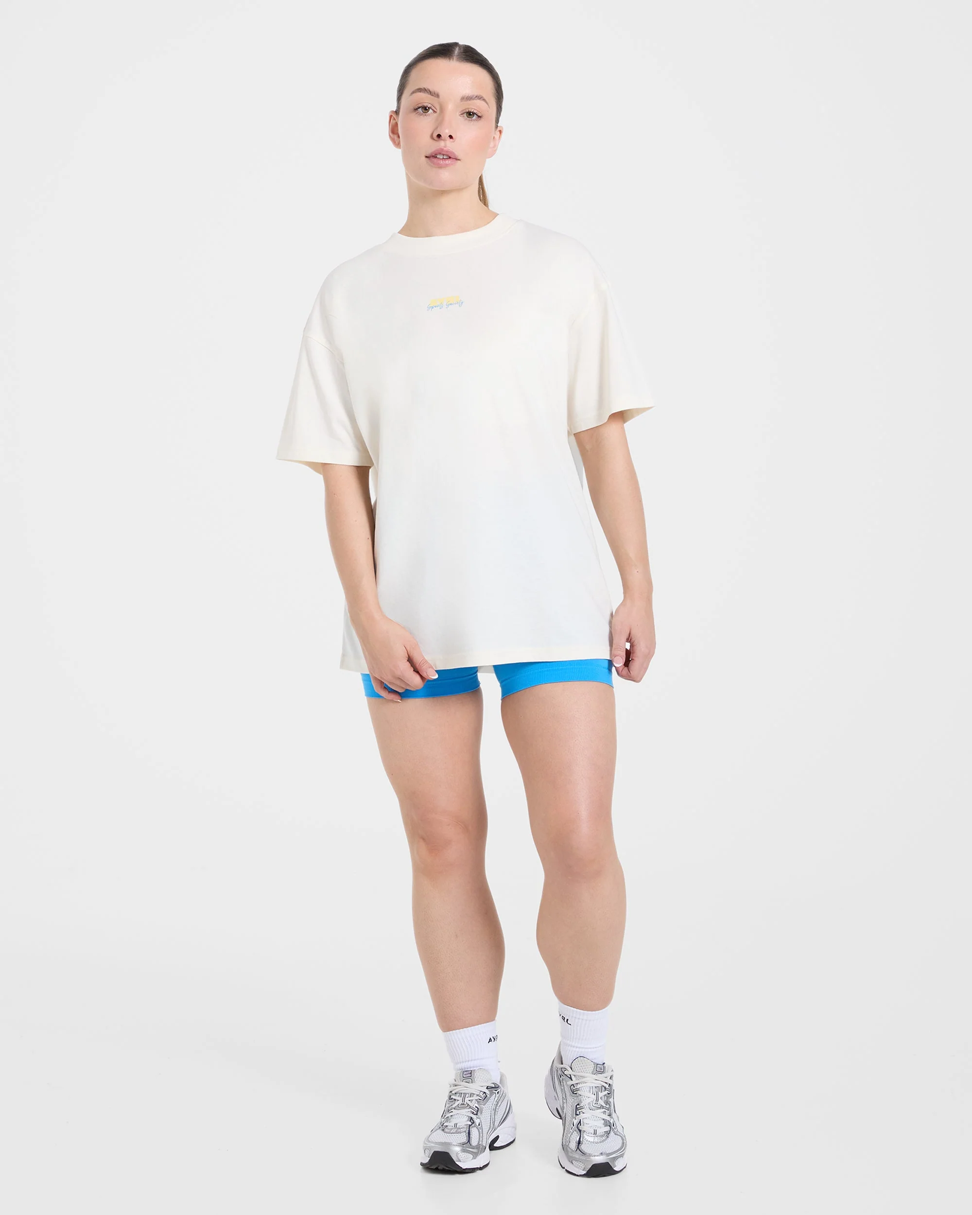 AYBL Sports Society Oversized T Shirt - Off Blanc - Image 3