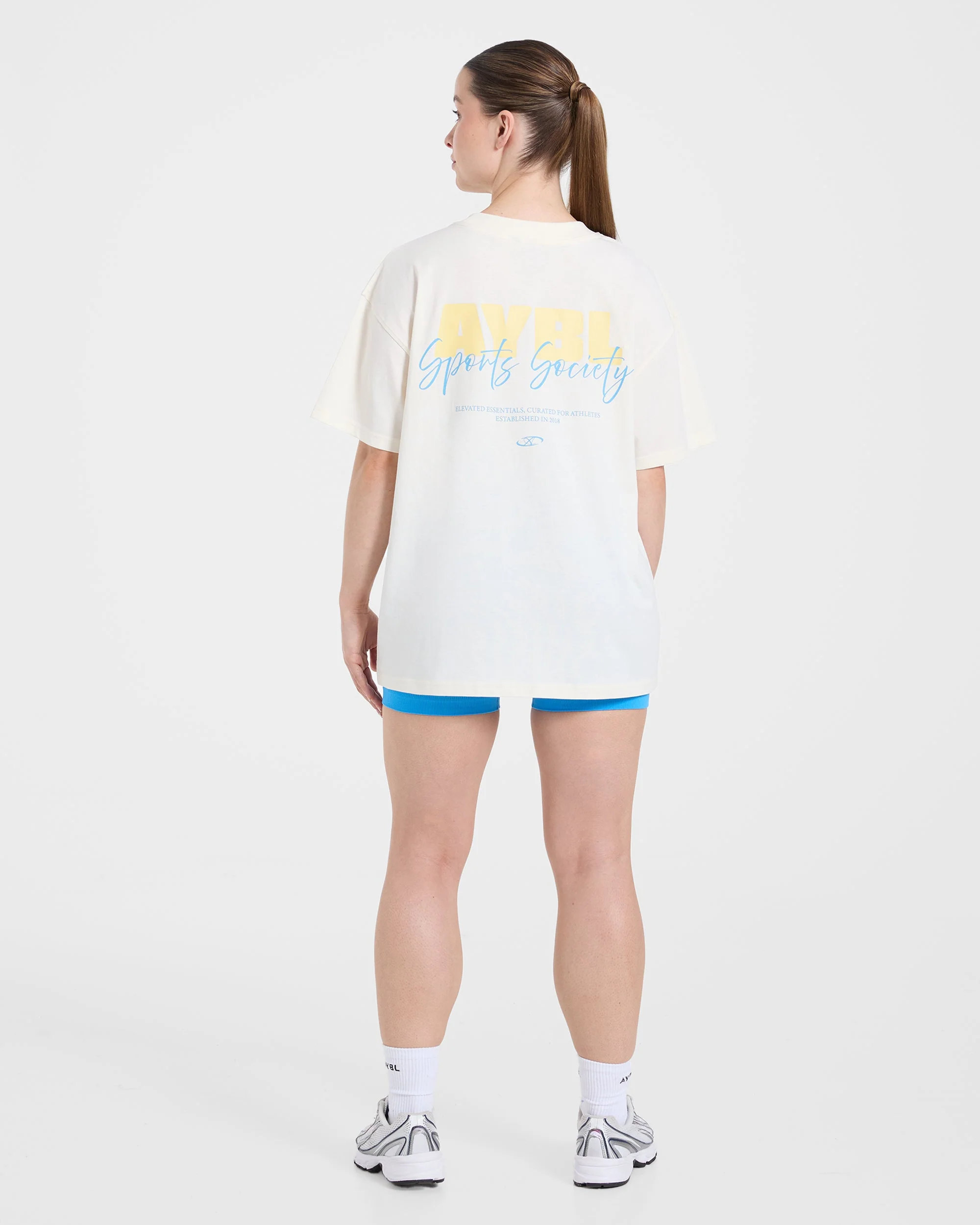 AYBL Sports Society Oversized T Shirt - Off Blanc - Image 4