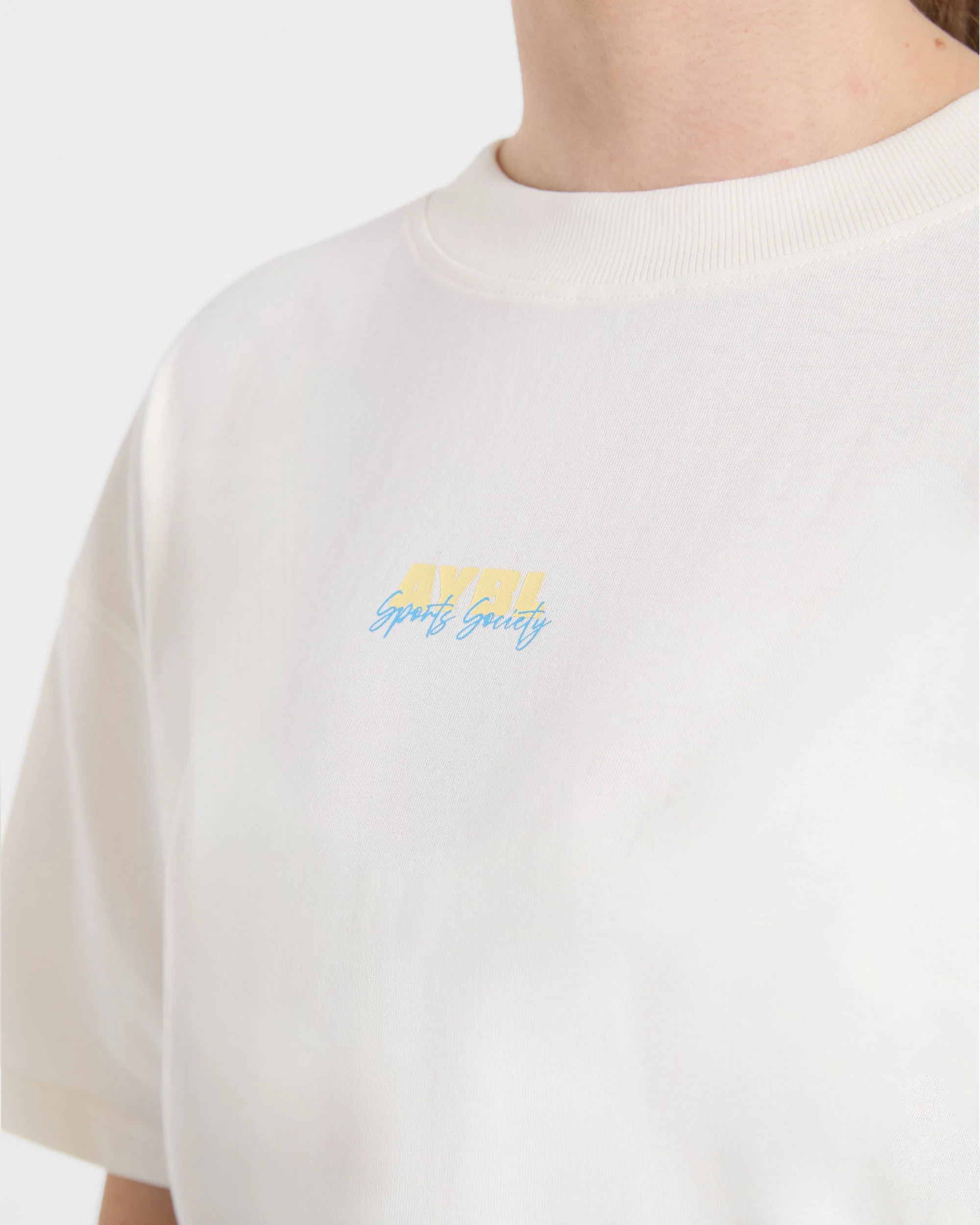 AYBL Sports Society Oversized T Shirt - Off Blanc - Image 5