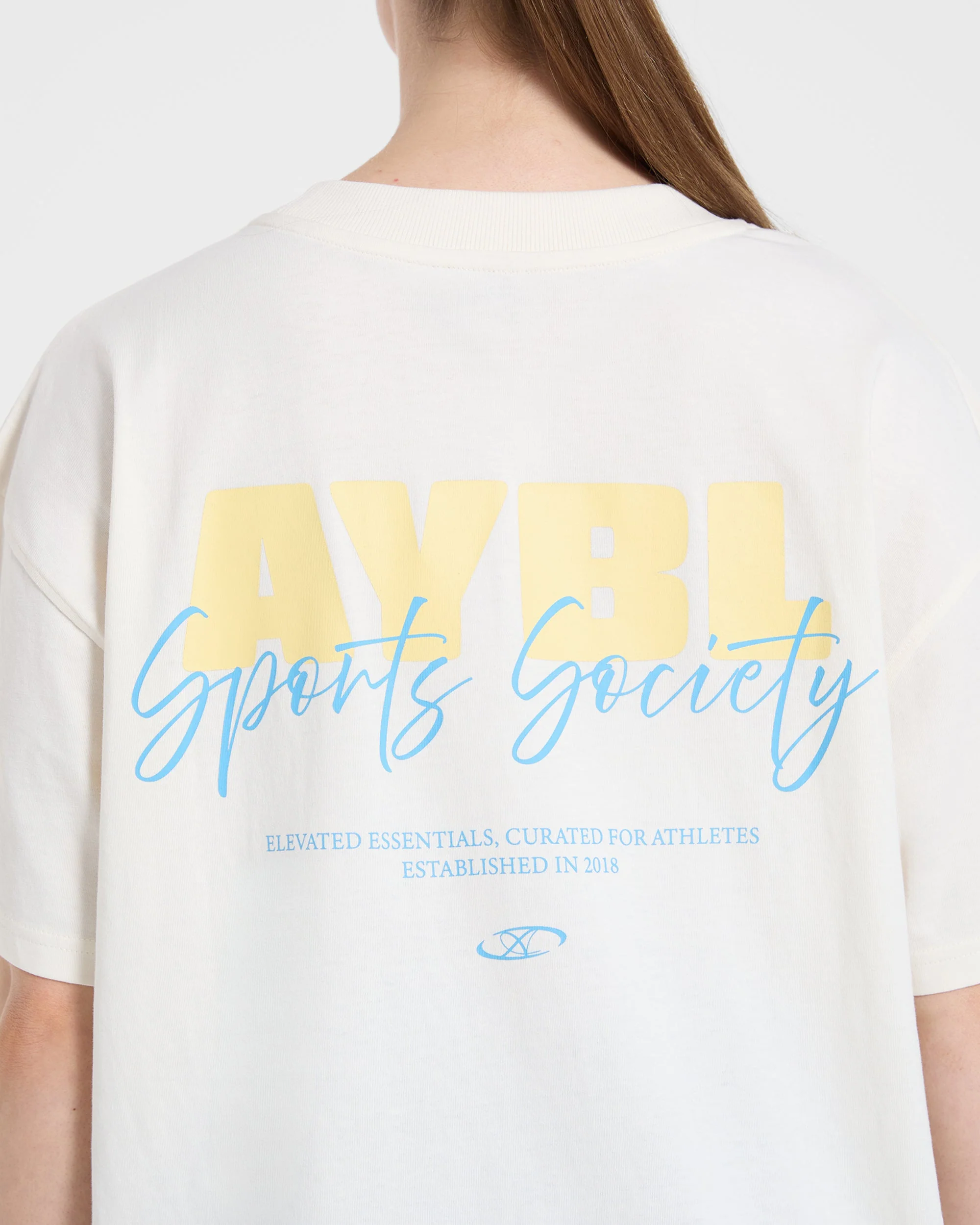 AYBL Sports Society Oversized T Shirt - Off Blanc - Image 6
