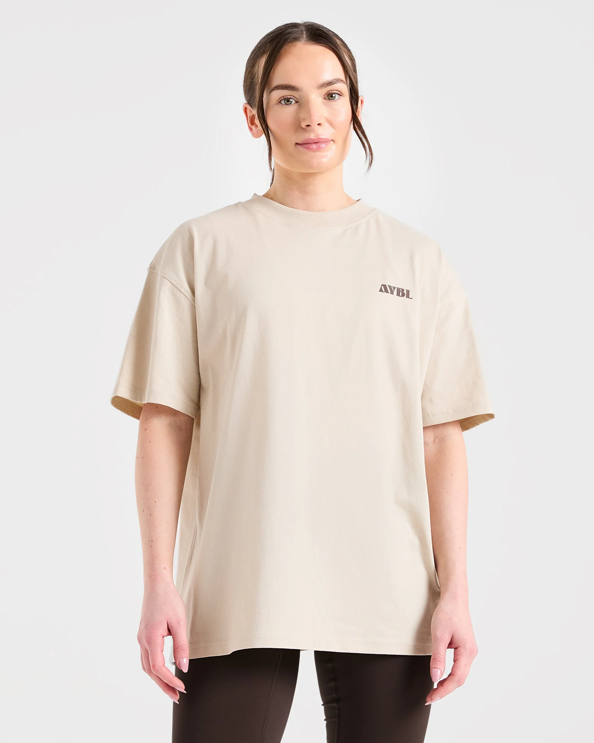 AYBL Sports Studio Oversized T Shirt - Beige - Image 2