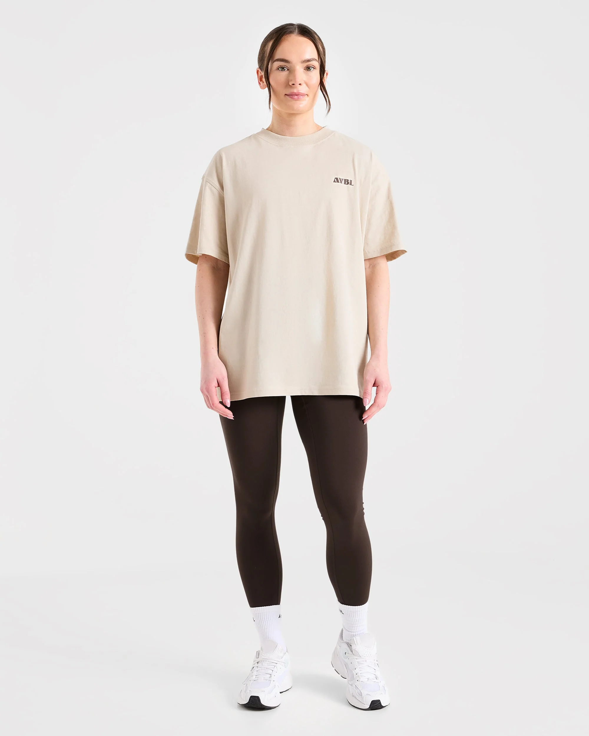 AYBL Sports Studio Oversized T Shirt - Beige - Image 4