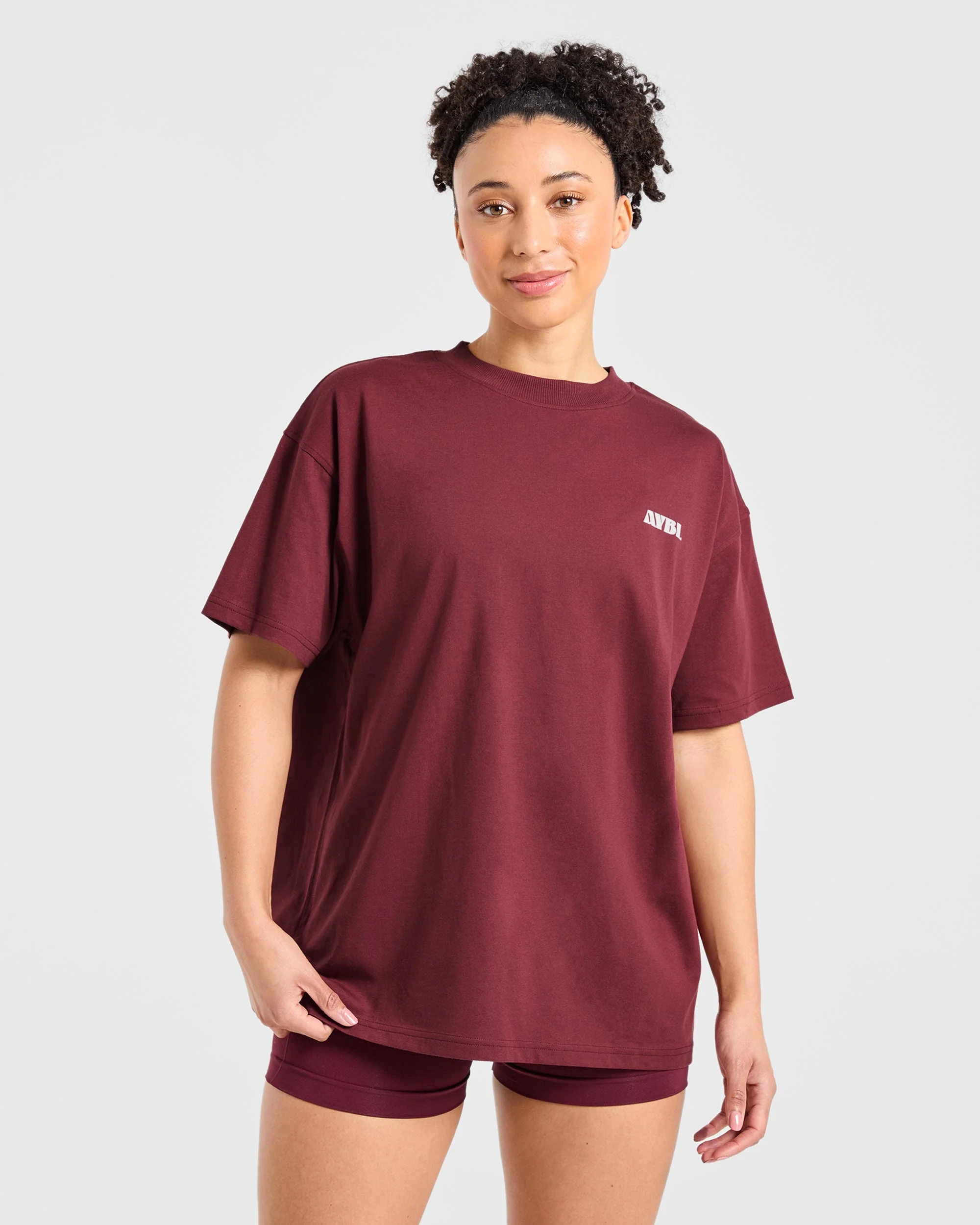 AYBL Sports Studio Oversized T Shirt - Burgundy - Image 2